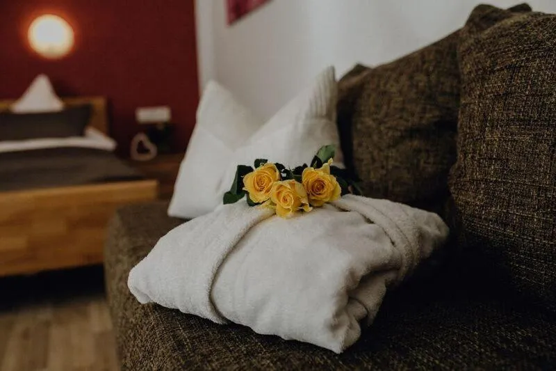 Photo of the whole room, Bed in Landgasthof Linkenmühle