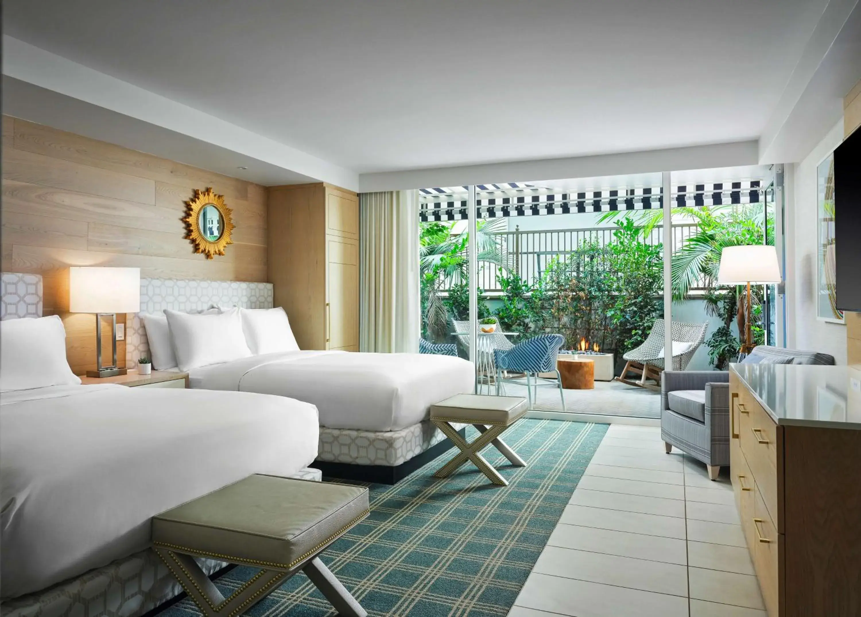 The Views Queen Room with Two Queen Beds and Terrace - Fire Pit - Hearing Accessible in Hotel del Coronado, Curio Collection by Hilton The Views Queen Room with Two Queen Beds and Terrace - Fire Pit - Hearing Accessible in Hotel del Coronado, Curio Collection by Hilton