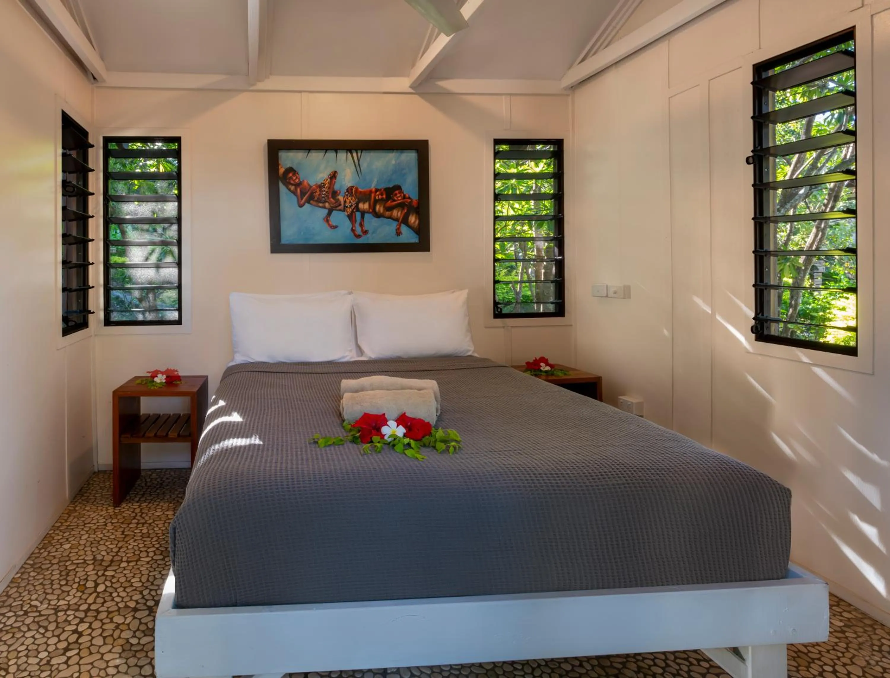 Bed in Mantaray Island Resort