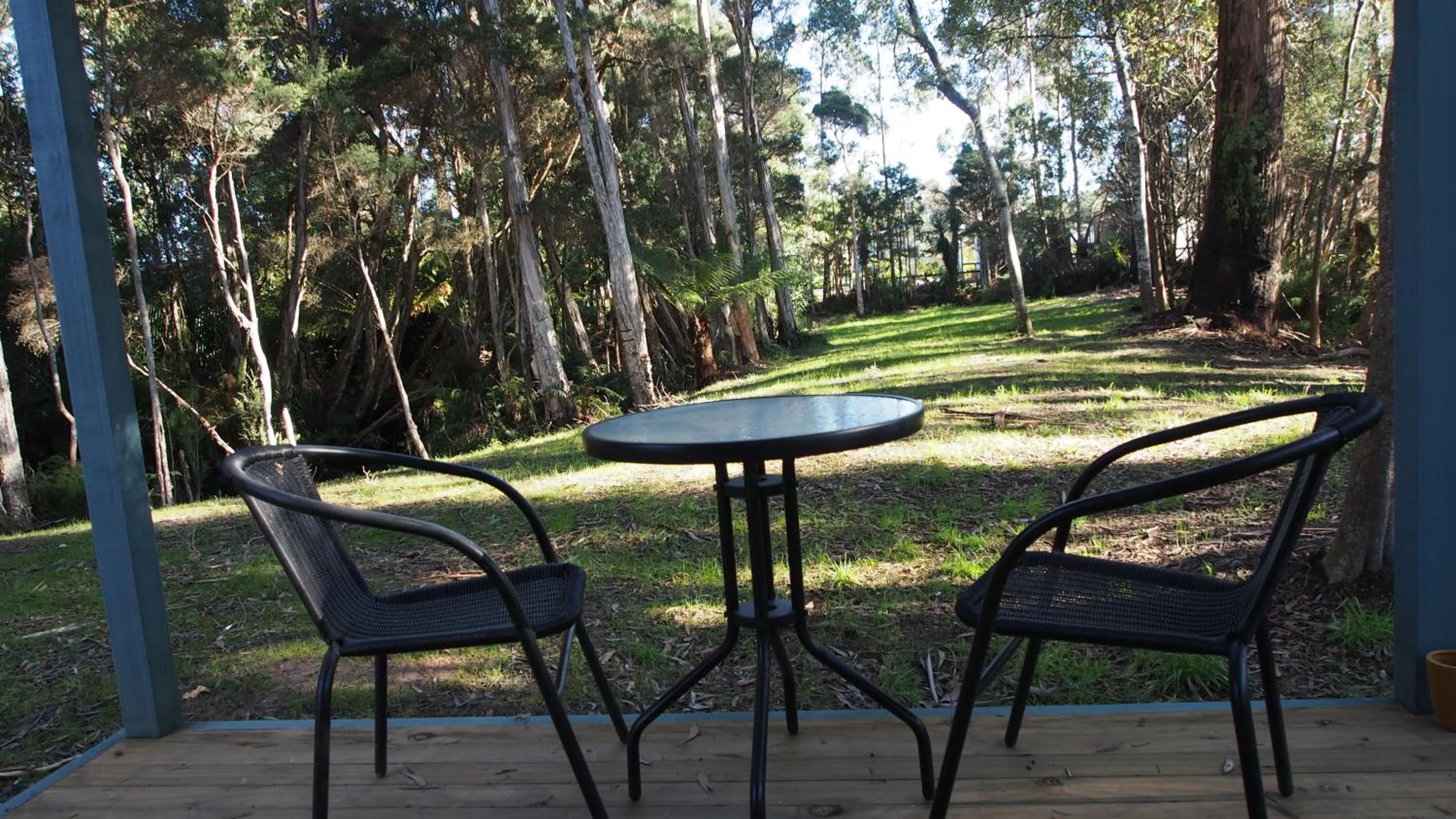 Patio in Strahan Retreat Holiday Park