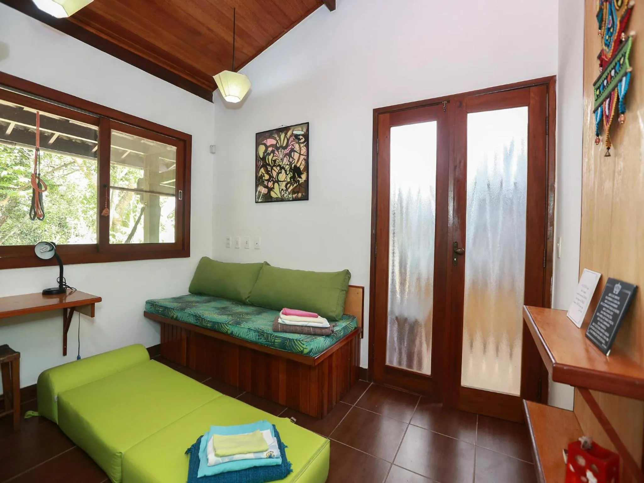 Bed in Recanto dos Pássaros Zen Apartamentos em meio de Natureza