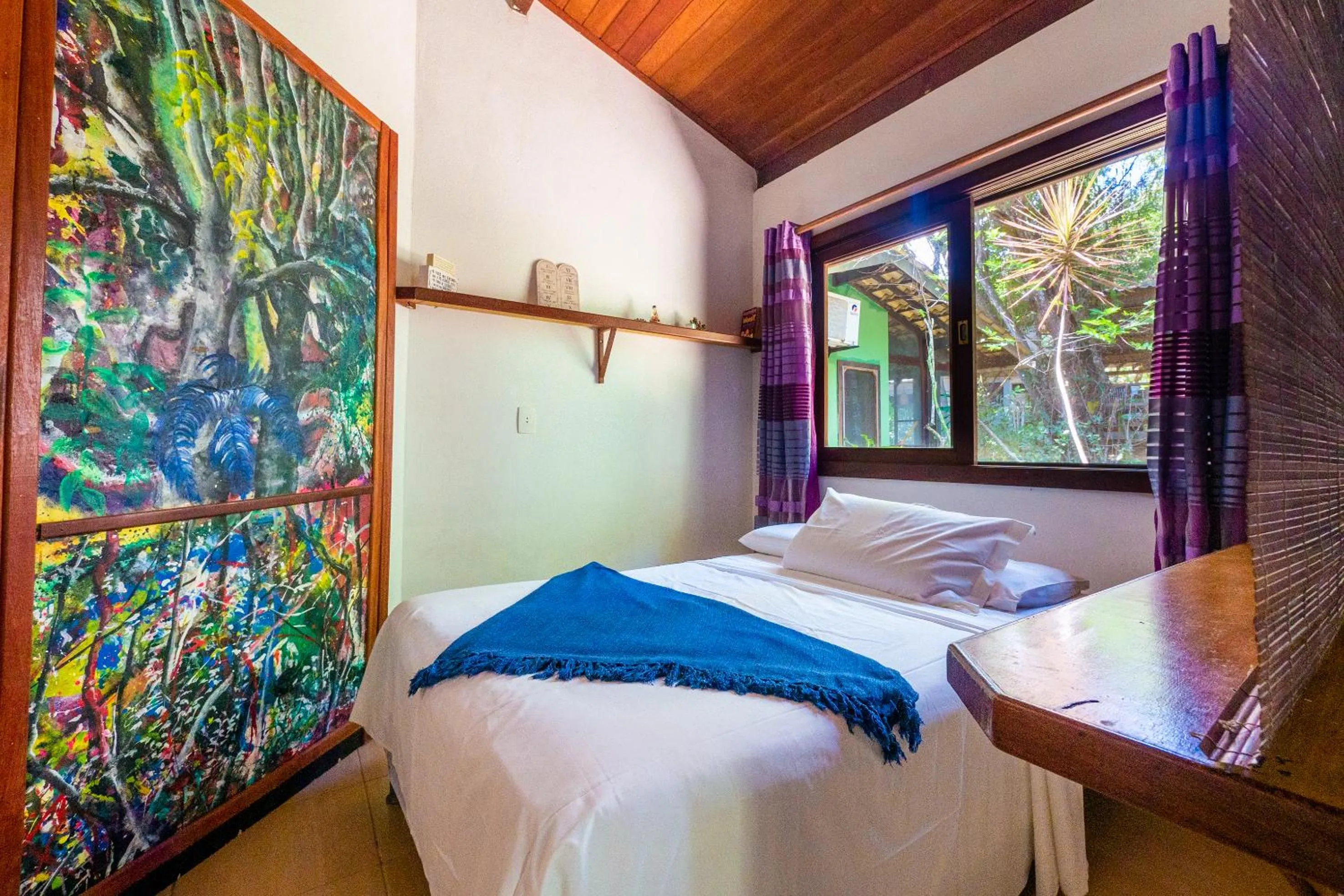 Bed in Recanto dos Pássaros Zen Apartamentos em meio de Natureza