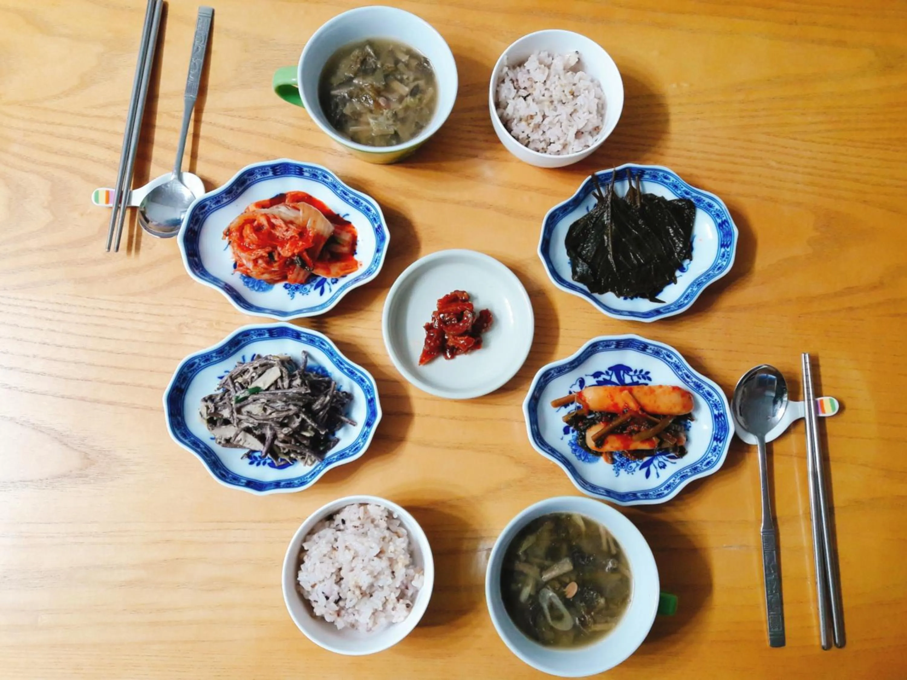 Asian breakfast in Blue Island Guesthouse