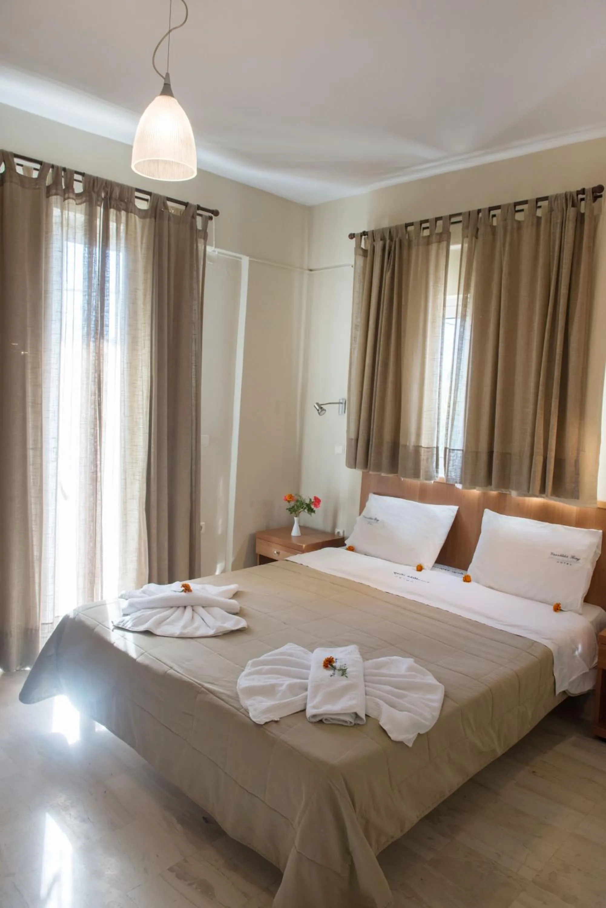 Bed in Vassiliki Bay Hotel