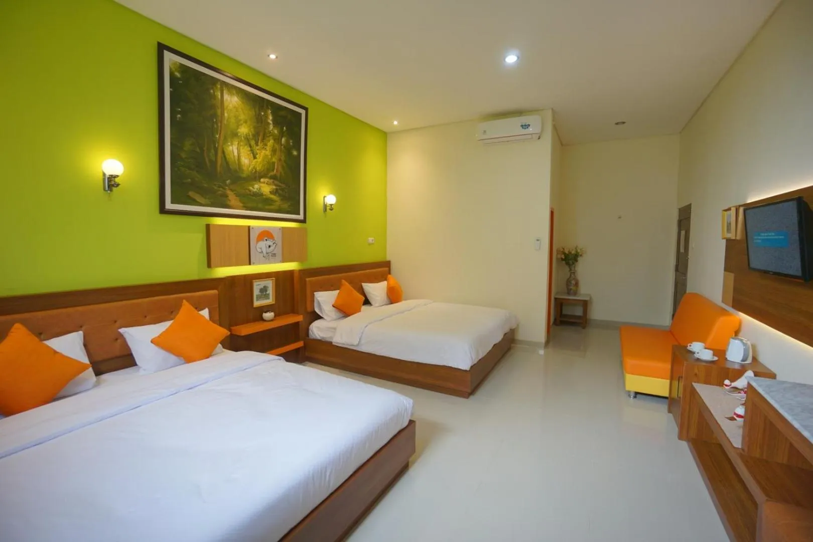 Bed in The Cabin Tanjung Hotel Wonosobo