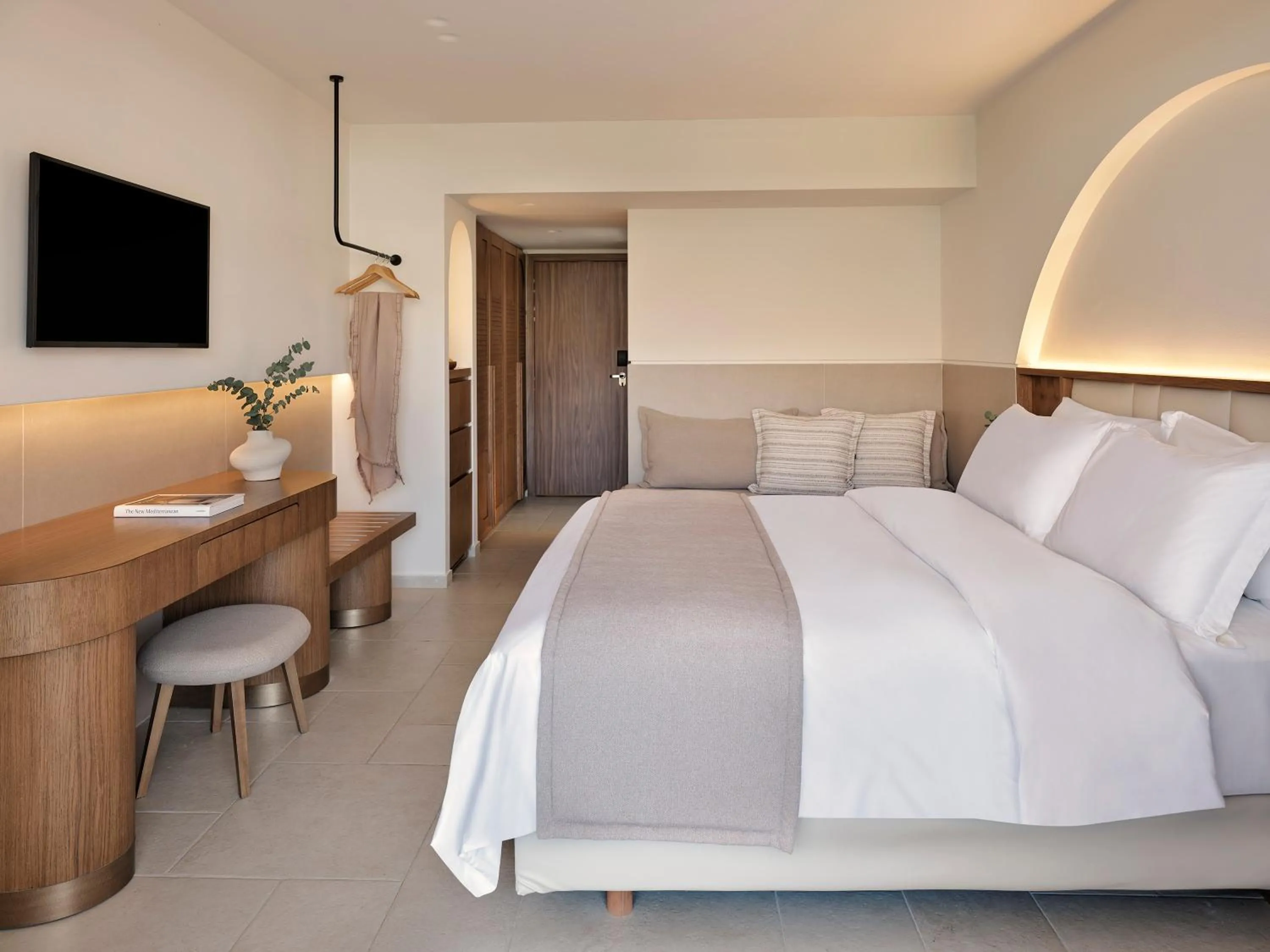 Bed in Lindos Princess Beach Hotel