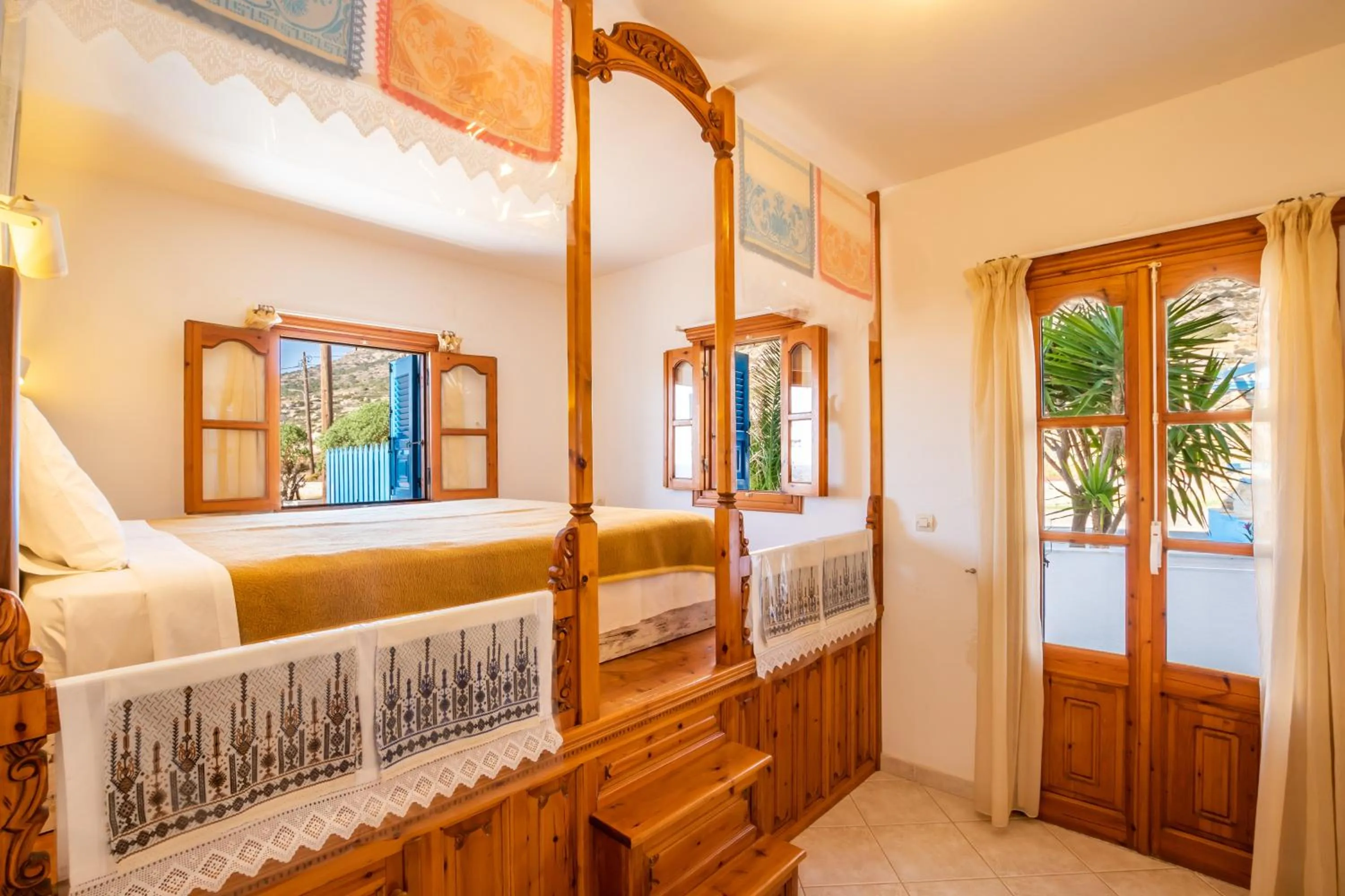 Bed in Arhontiko Hotel