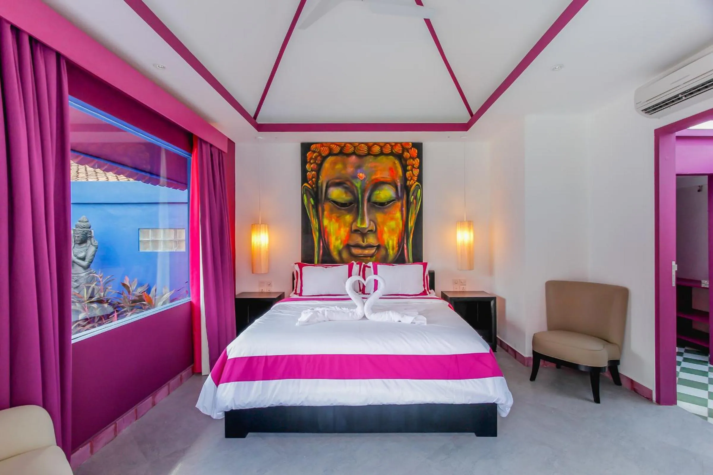 Balcony/Terrace, Bed in Villa Majorelle Bali