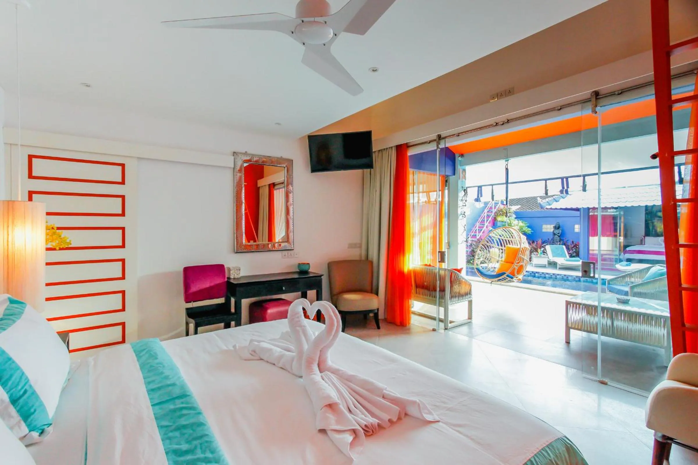 Shower, Bed in Villa Majorelle Bali