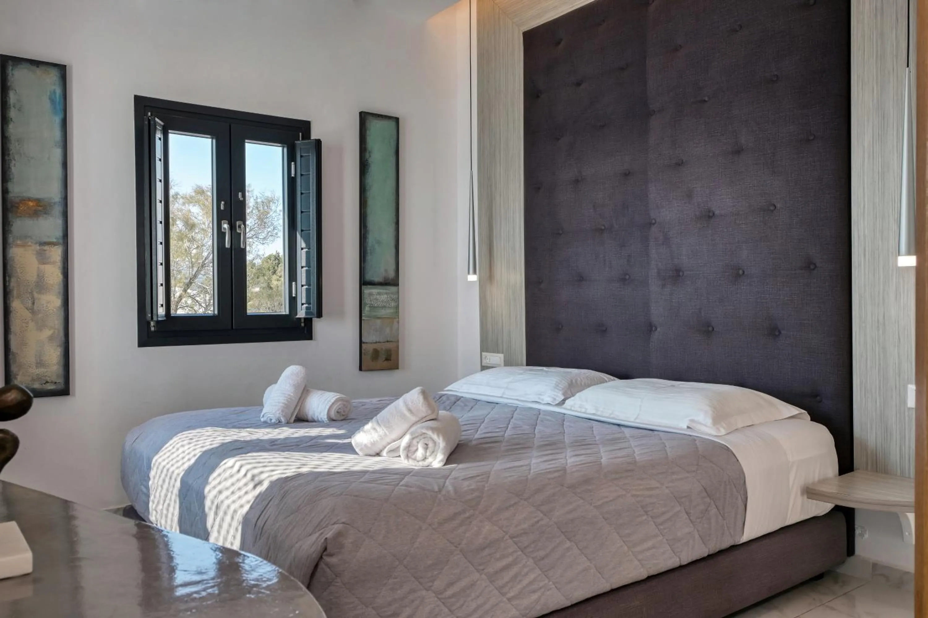 Bed in Oia Suites