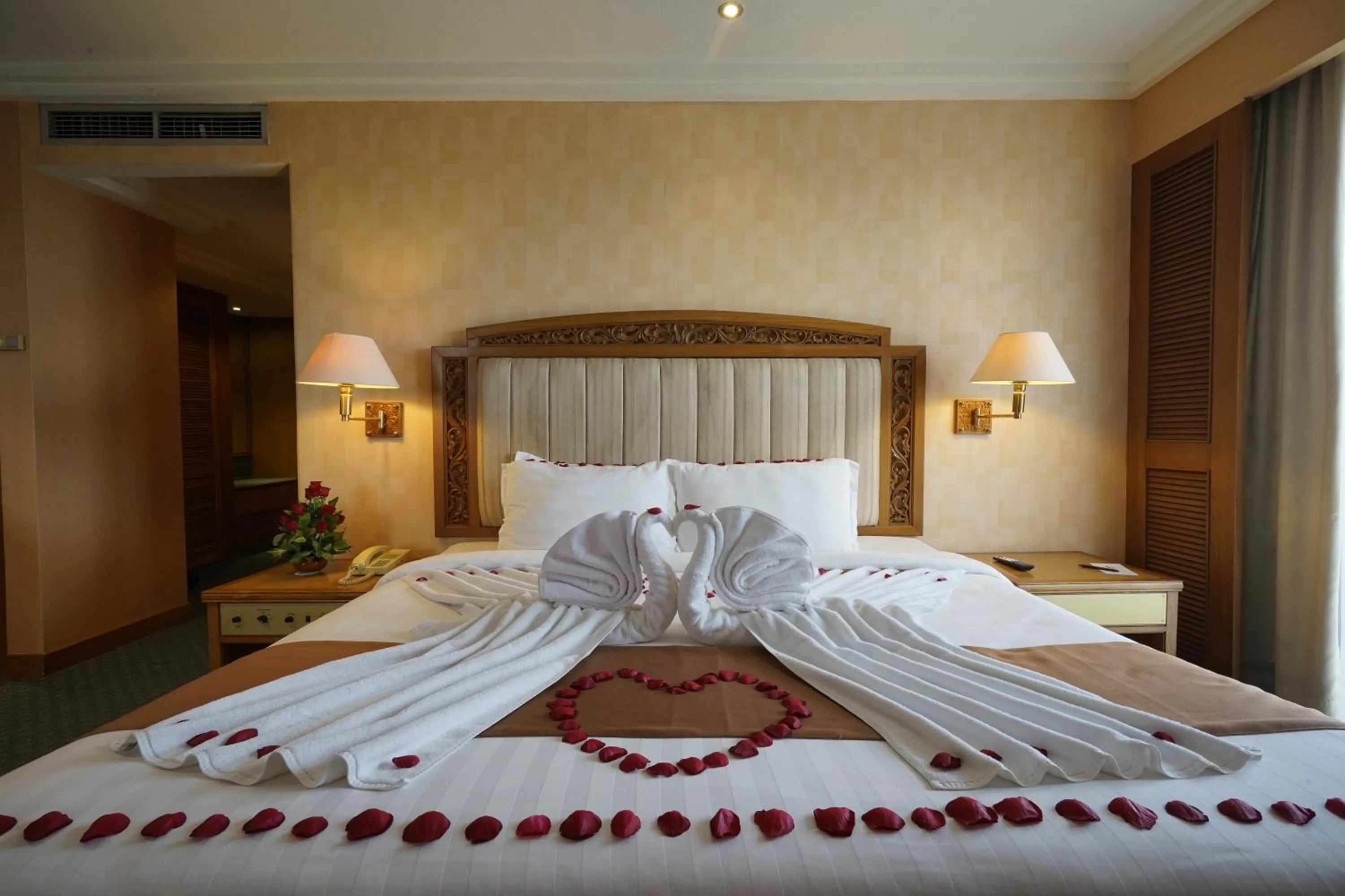 Bed in Grand Diamond Hotel Yogyakarta