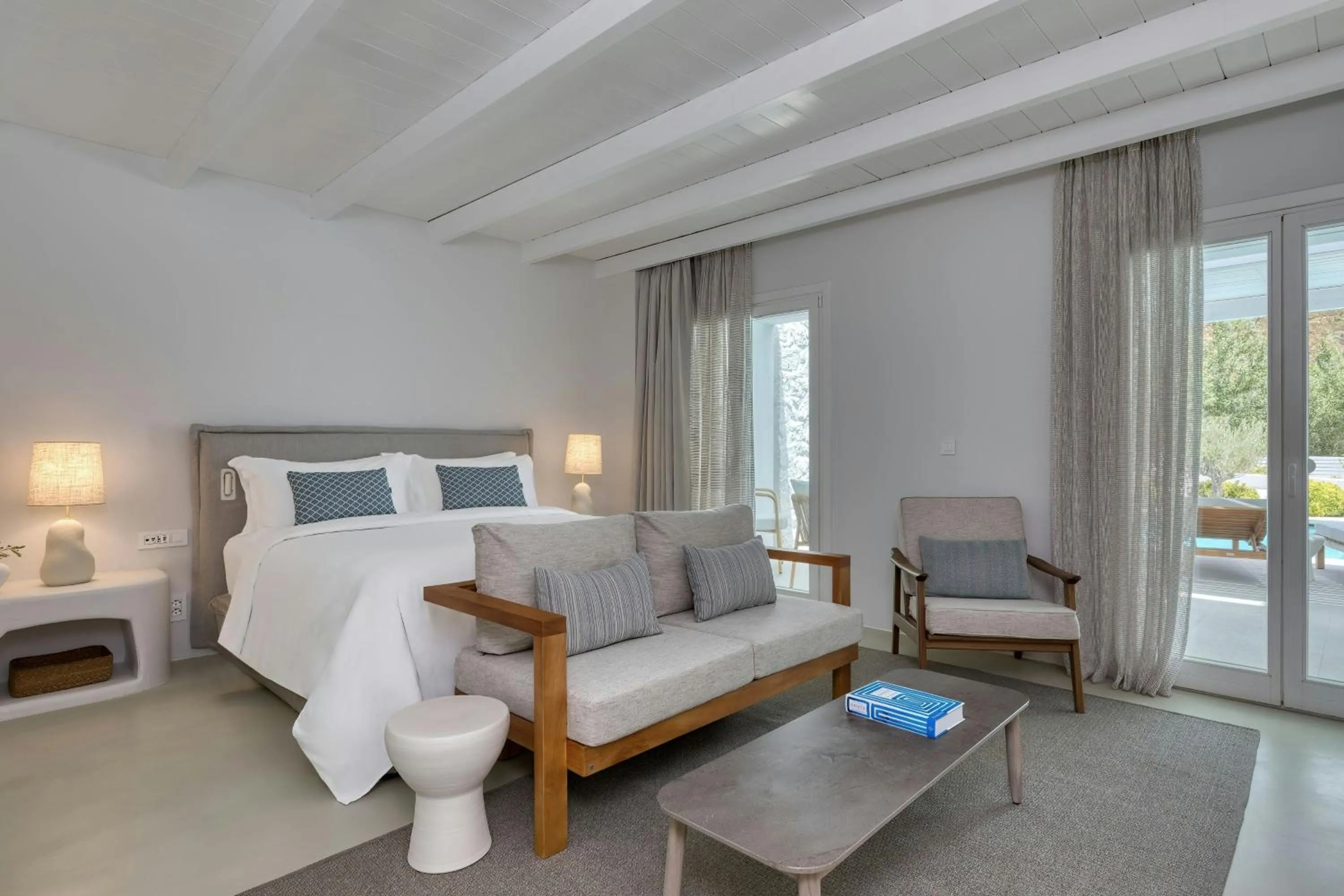 Swimming pool, Bed in Patmos Aktis, a Luxury Collection Resort & Spa, Greece