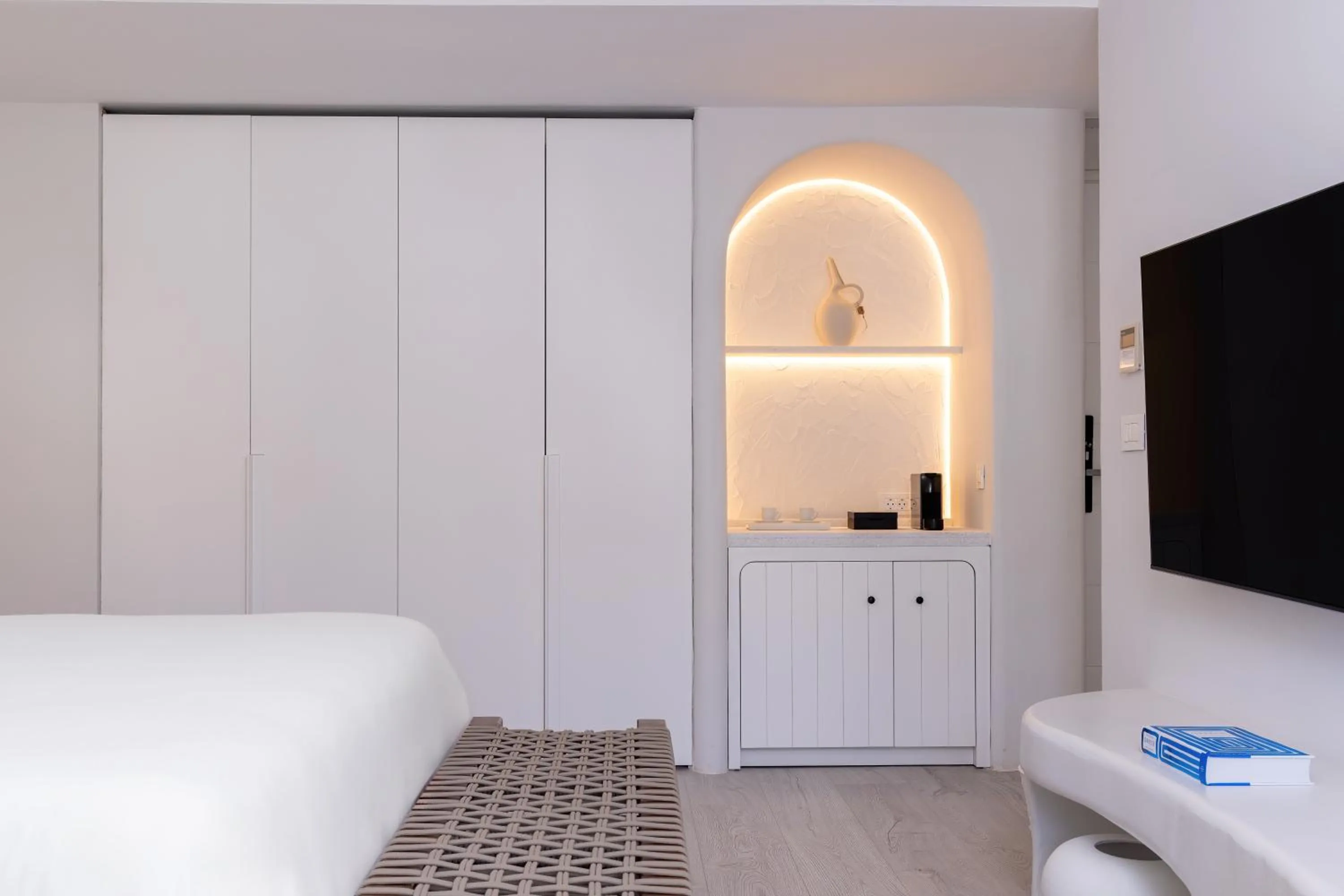 Bed in Patmos Aktis, a Luxury Collection Resort & Spa, Greece