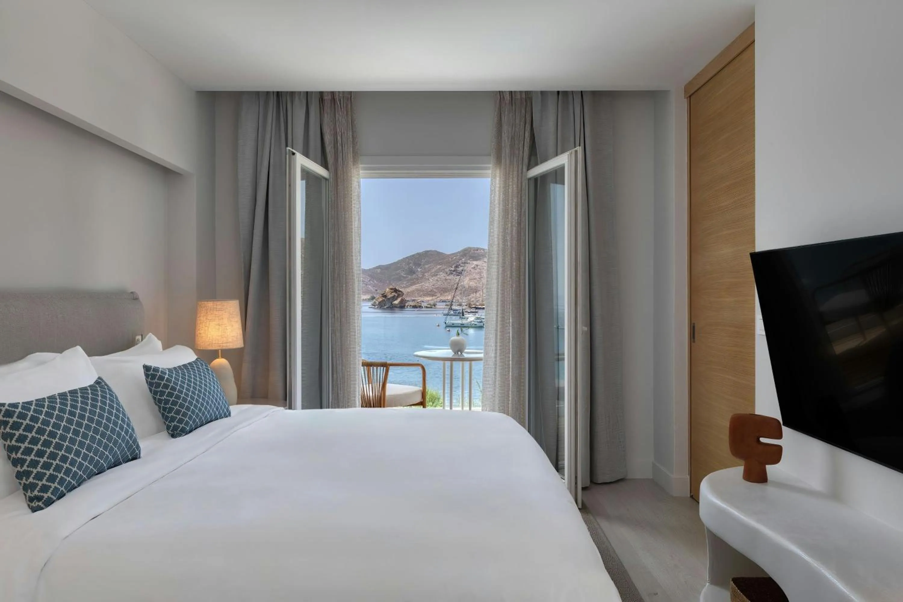 Bedroom, Bed in Patmos Aktis, a Luxury Collection Resort & Spa, Greece