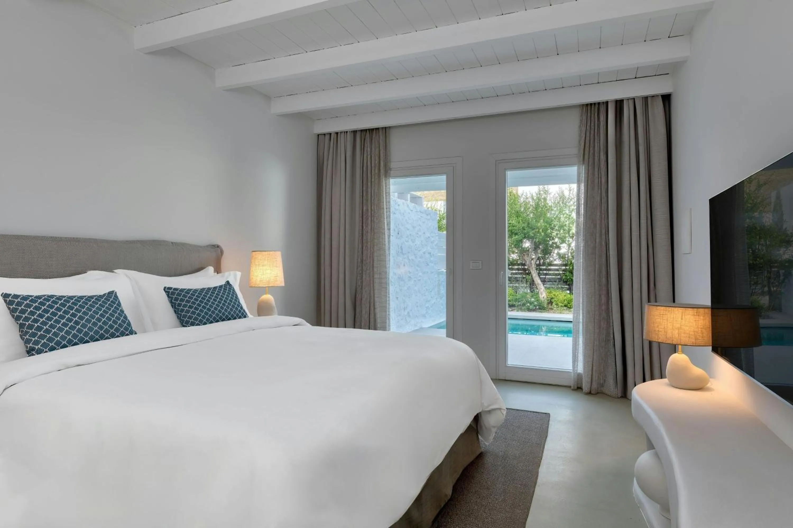 Bedroom, Bed in Patmos Aktis, a Luxury Collection Resort & Spa, Greece