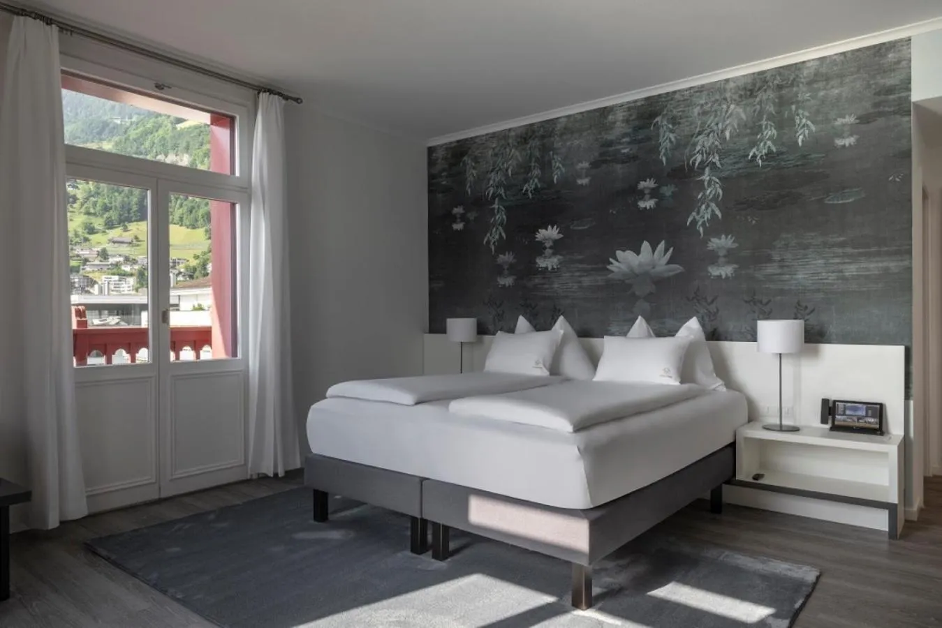 Bed in Hotel Vitznauerhof - Lifestyle Hideaway at Lake Lucerne