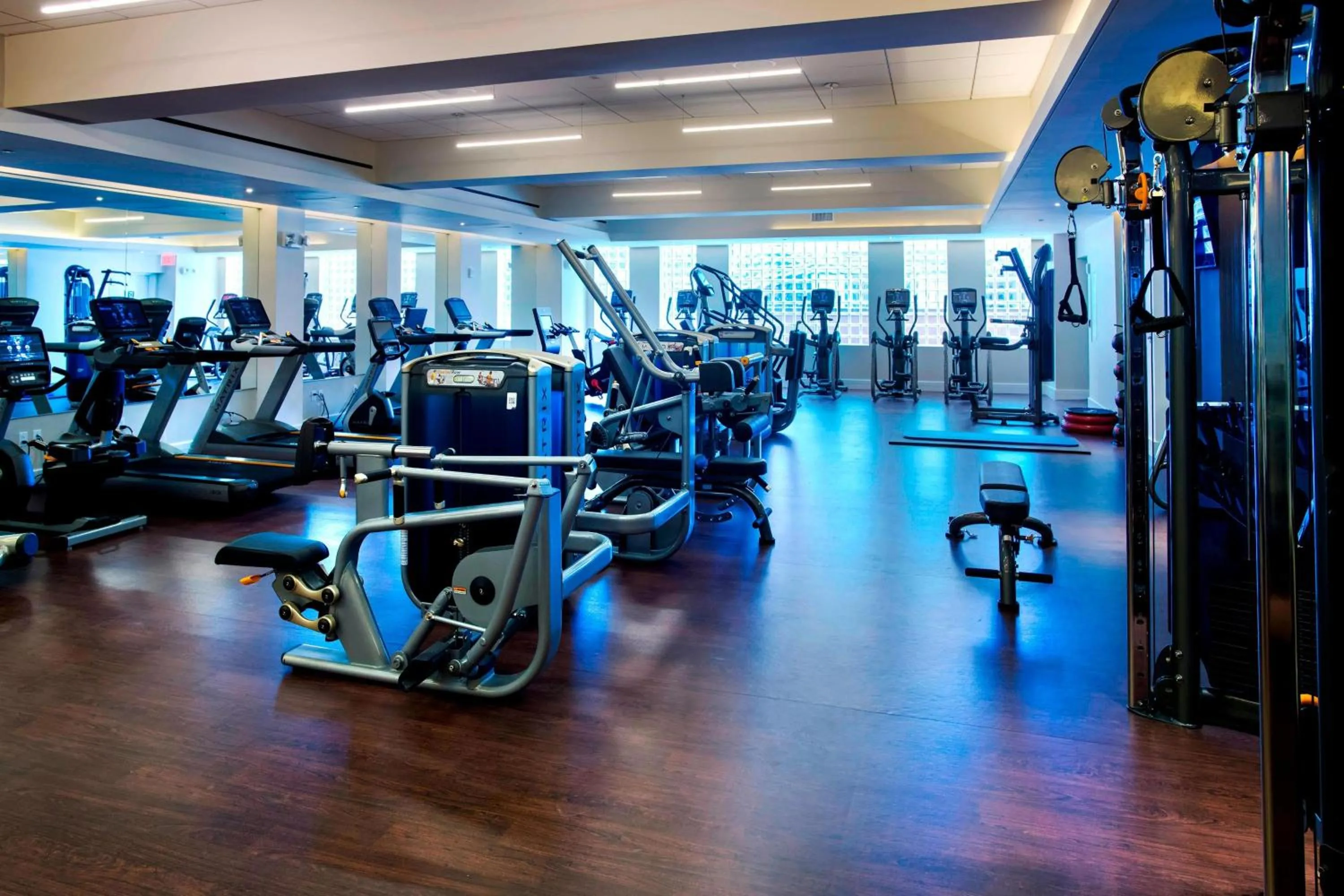Fitness centre/facilities in New York Marriott Downtown