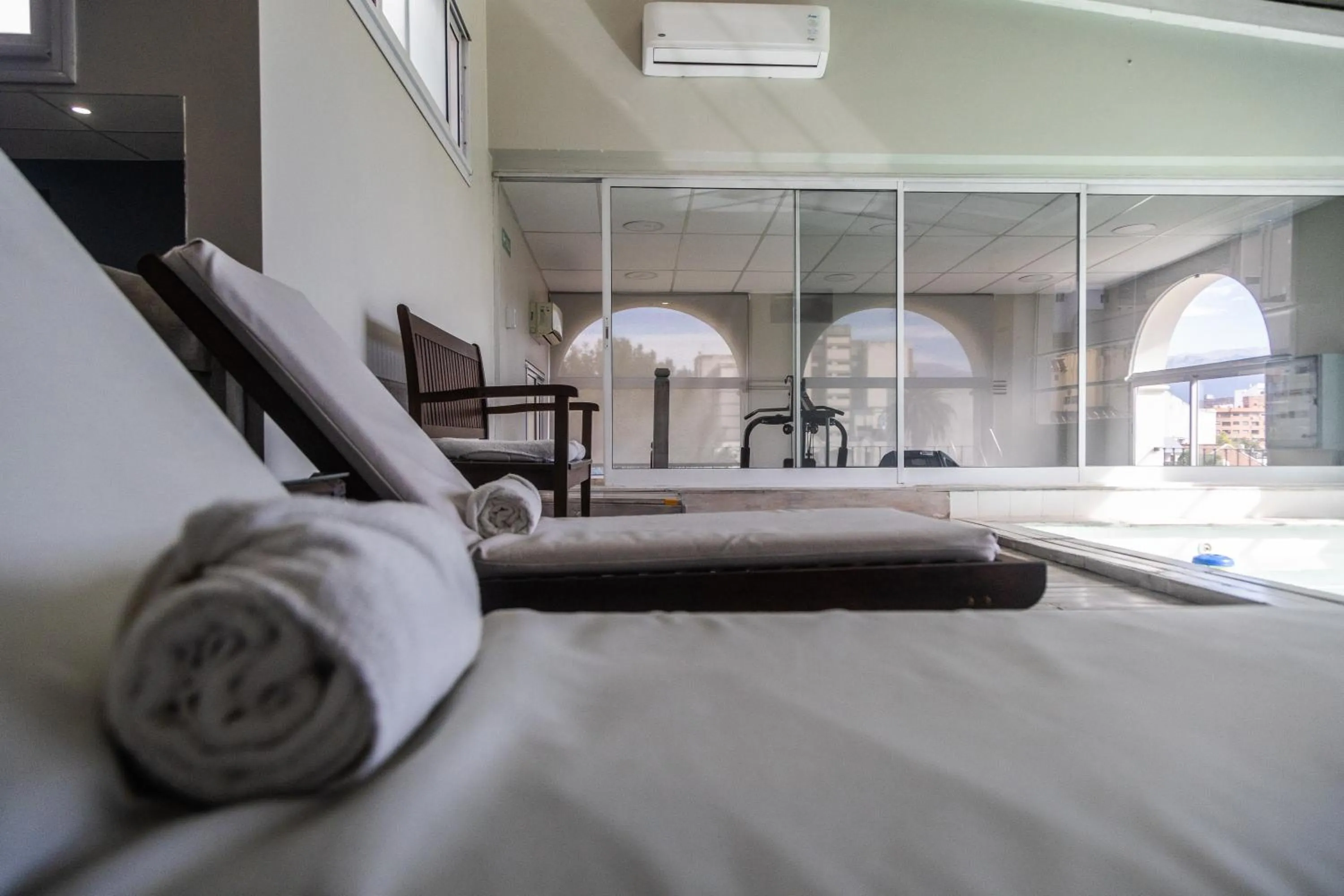 Swimming pool, Bed in Hotel Almería