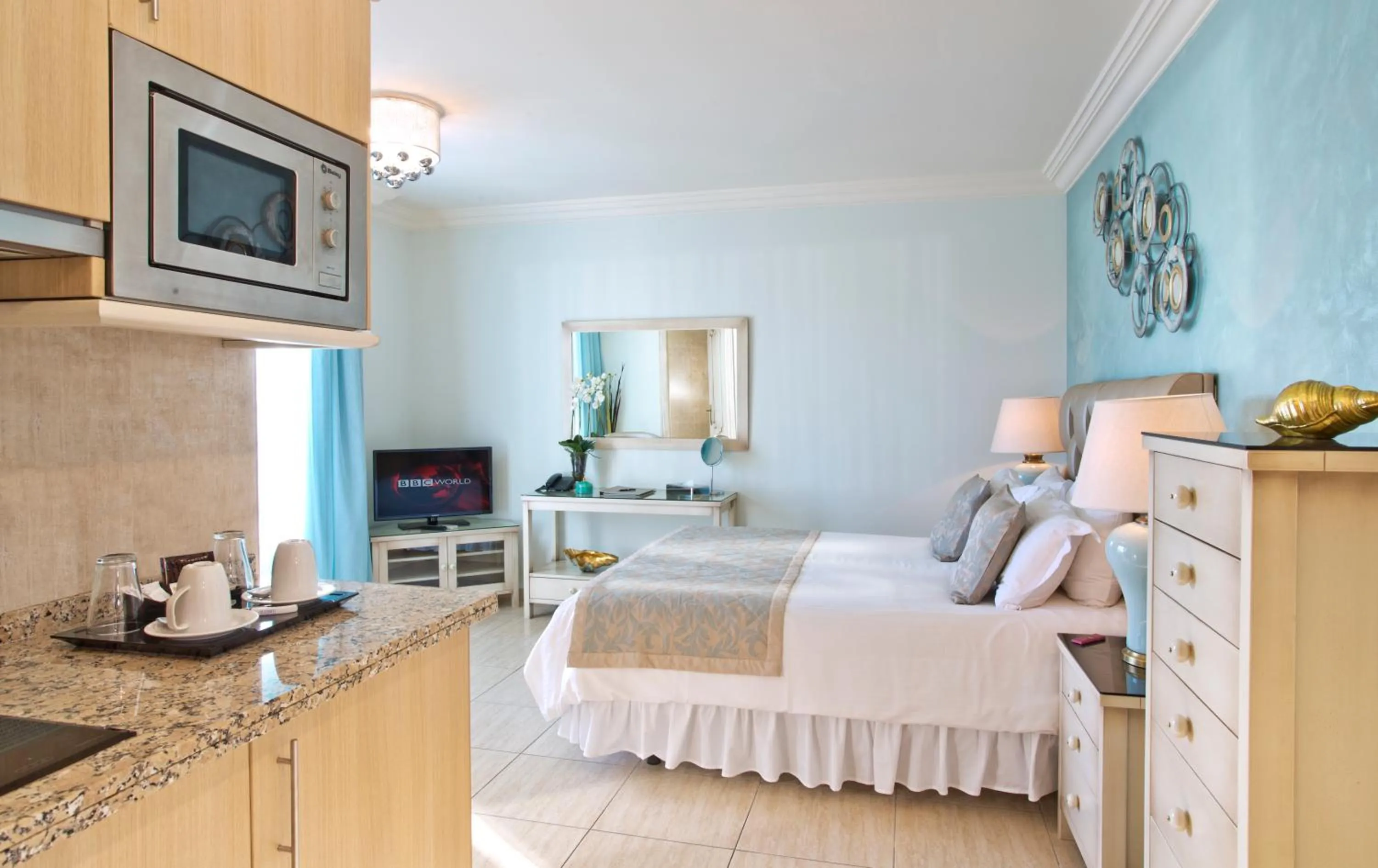 Photo of the whole room, Bed in El Oceano Beach Hotel Adults only recommended