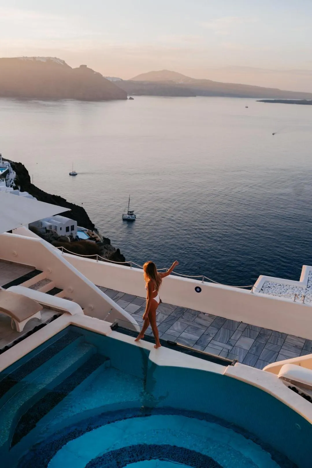 Pool view in Santorini Secret Premium