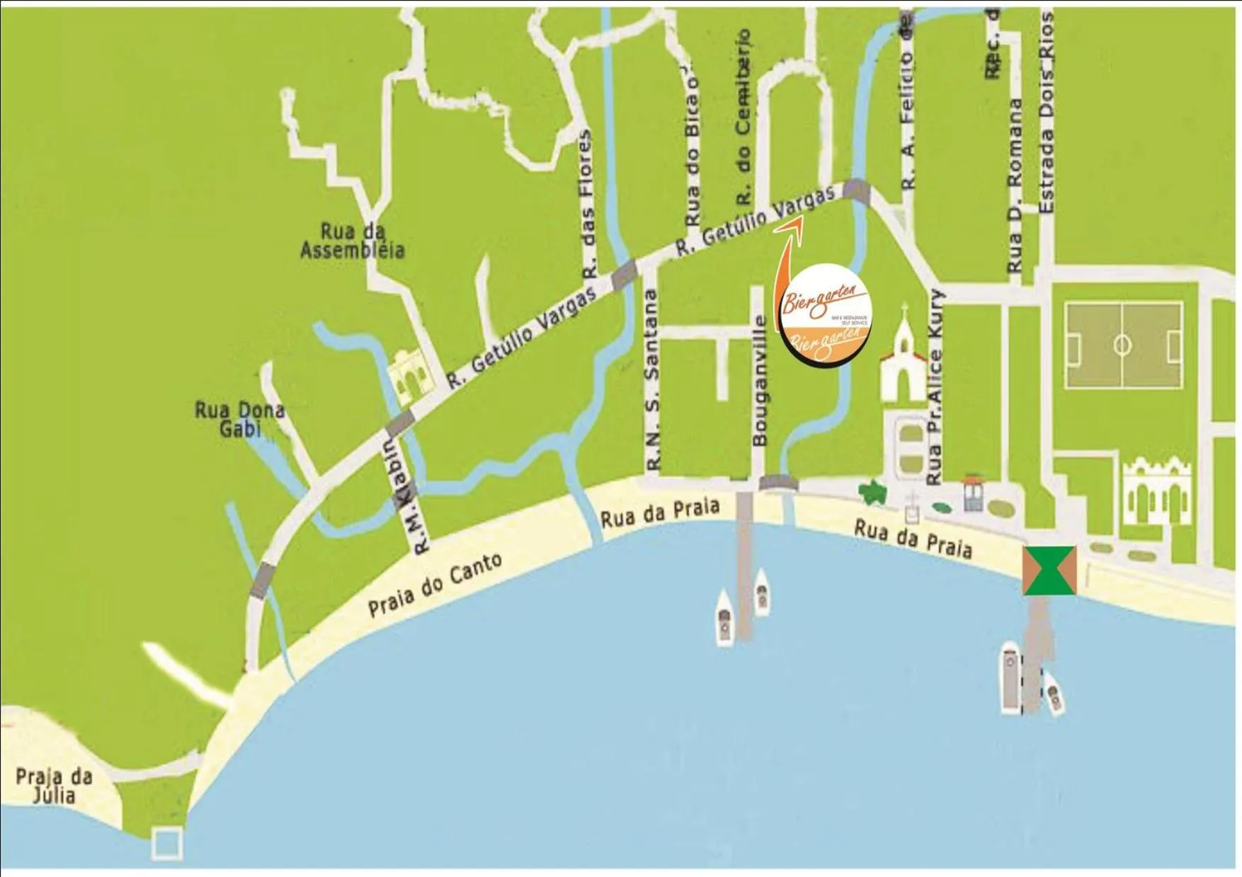 Beach in Biergarten Hostel