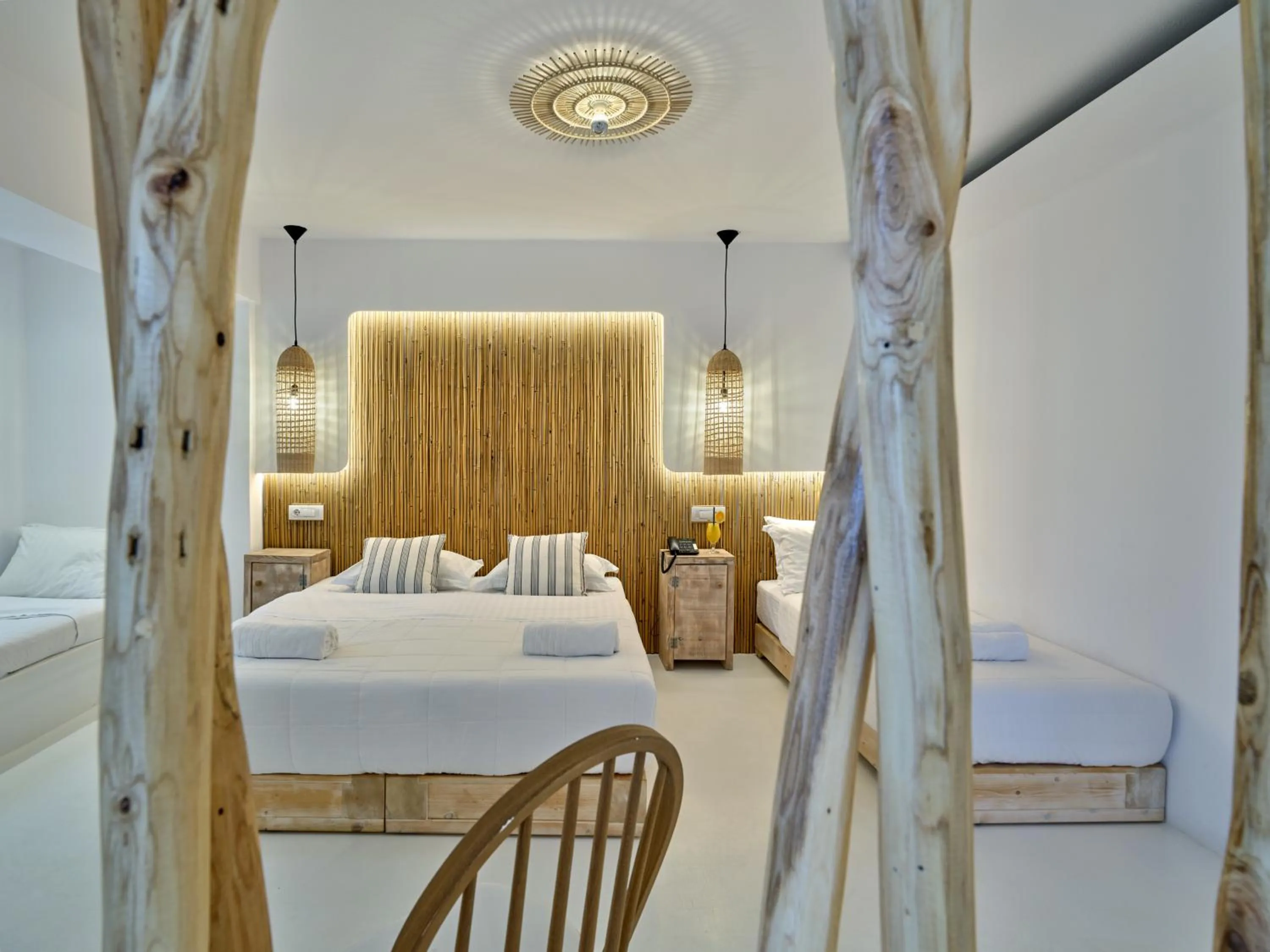 Bed in Zefi Hotel & Suites