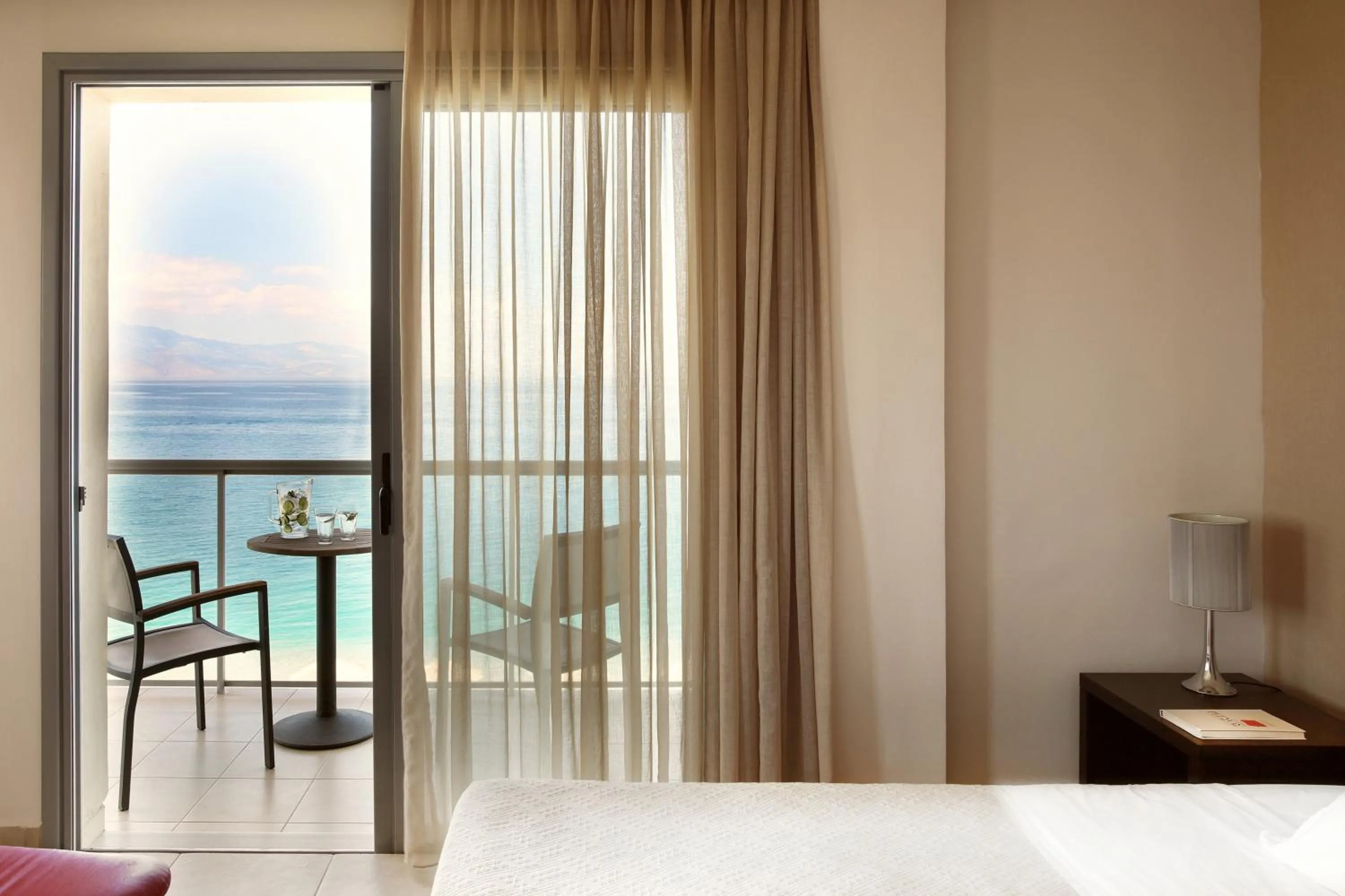 Balcony/Terrace, Bed in Sikyon Coast Hotel And Resort