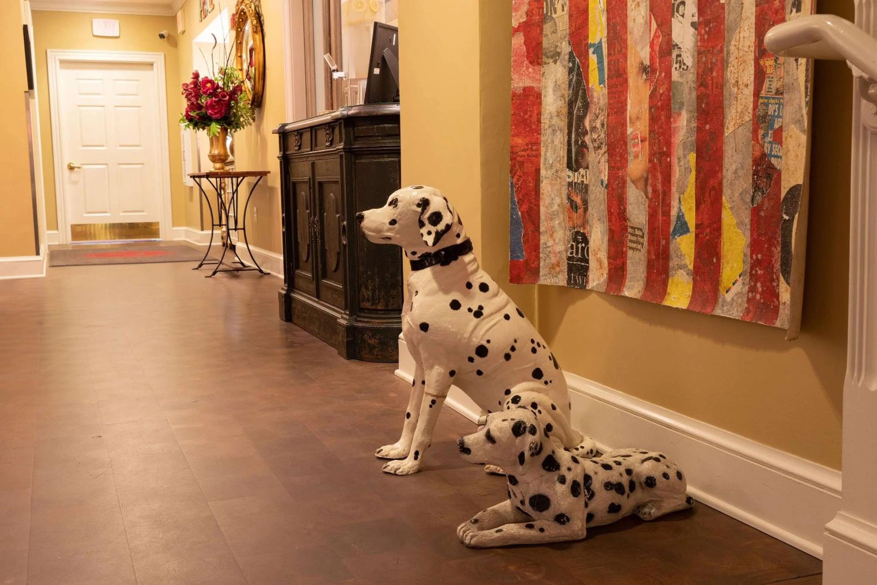Lobby or reception in The Kendall Hotel at the Engine 7 Firehouse