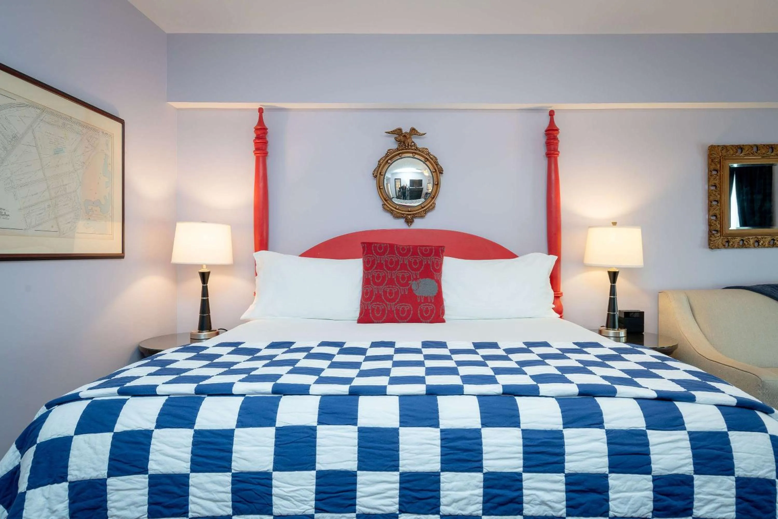 Bedroom, Bed in The Kendall Hotel at the Engine 7 Firehouse