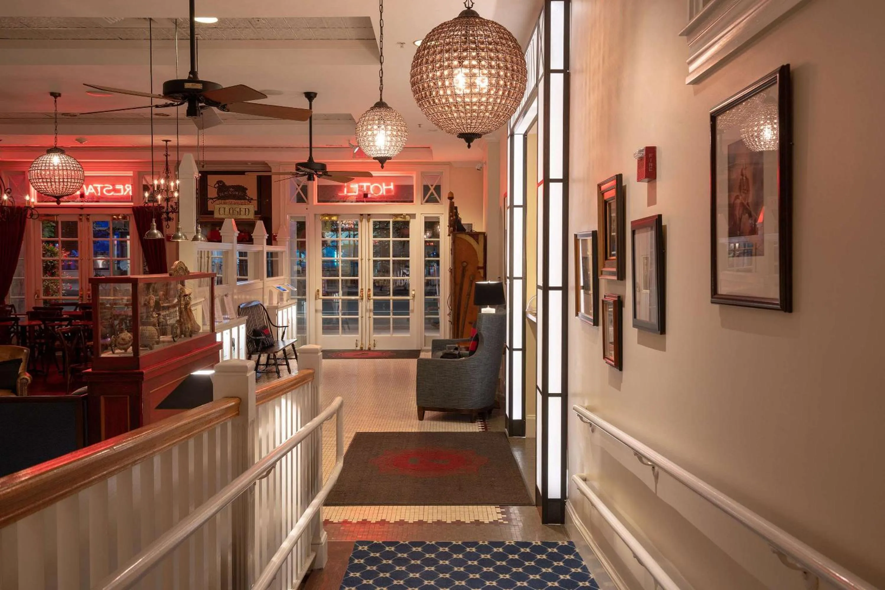 Lobby or reception in The Kendall Hotel at the Engine 7 Firehouse