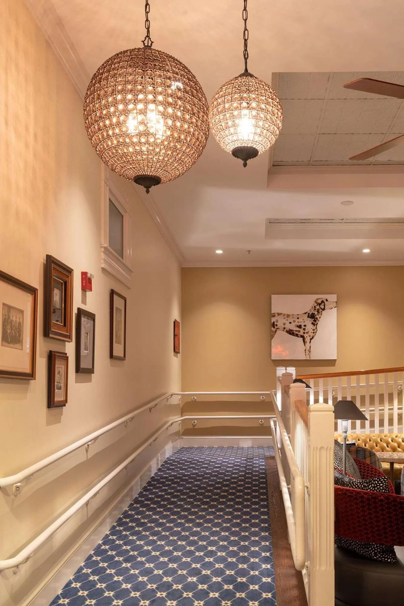 Lobby or reception in The Kendall Hotel at the Engine 7 Firehouse