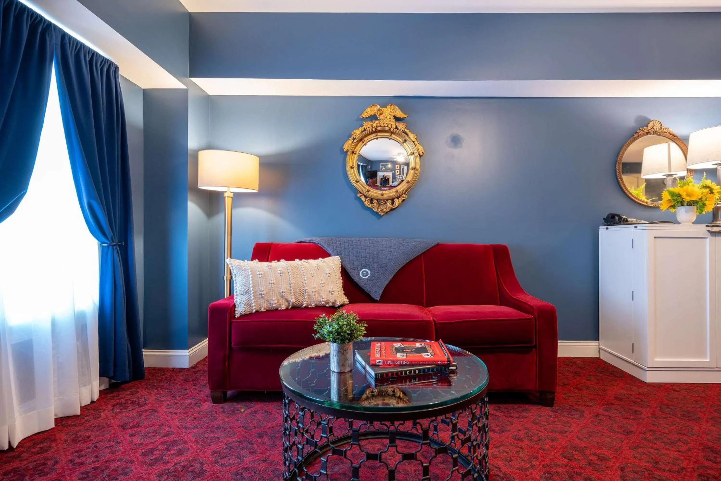 Bedroom in The Kendall Hotel at the Engine 7 Firehouse