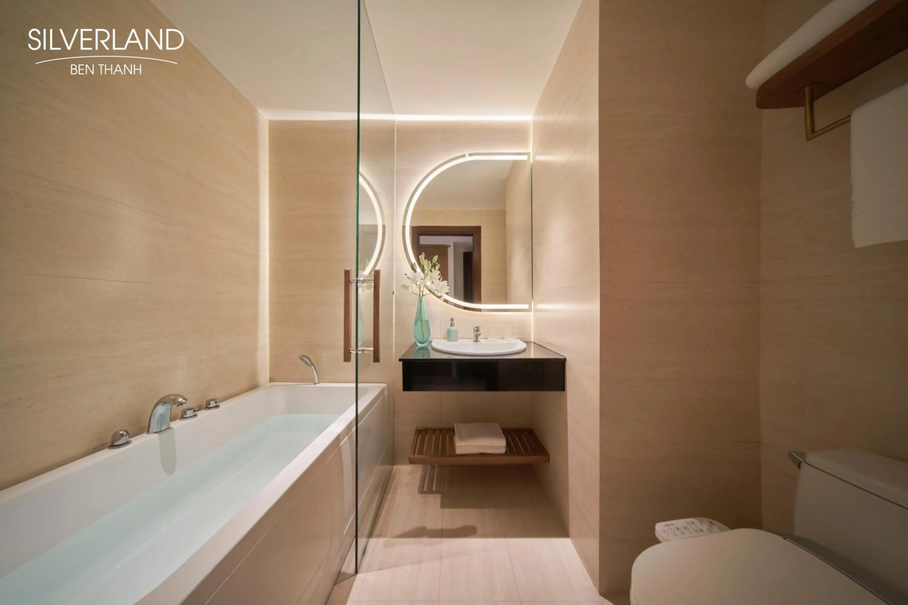 Bathroom, Bed in Silverland Bến Thành