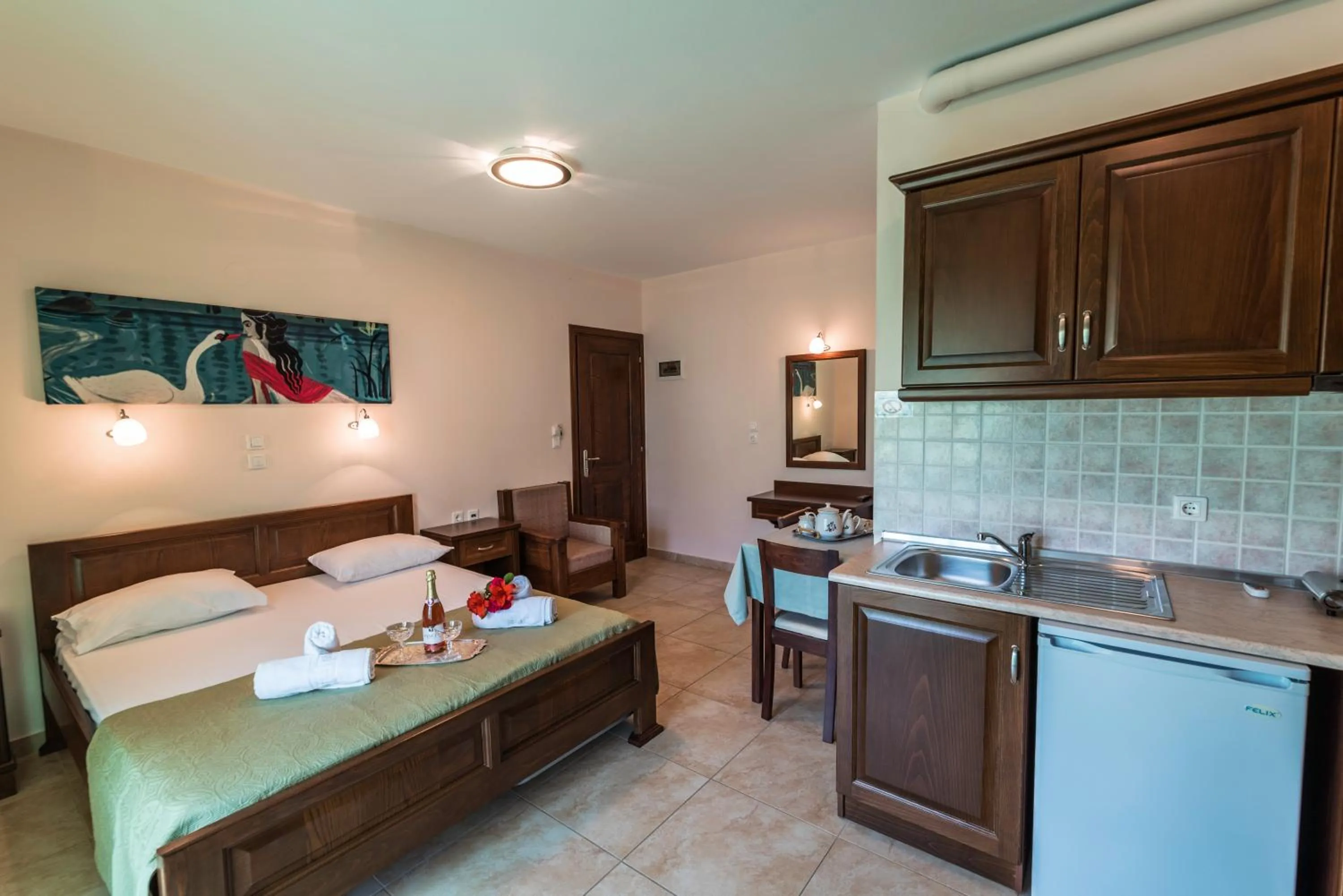 Bed in Zeus Apartments