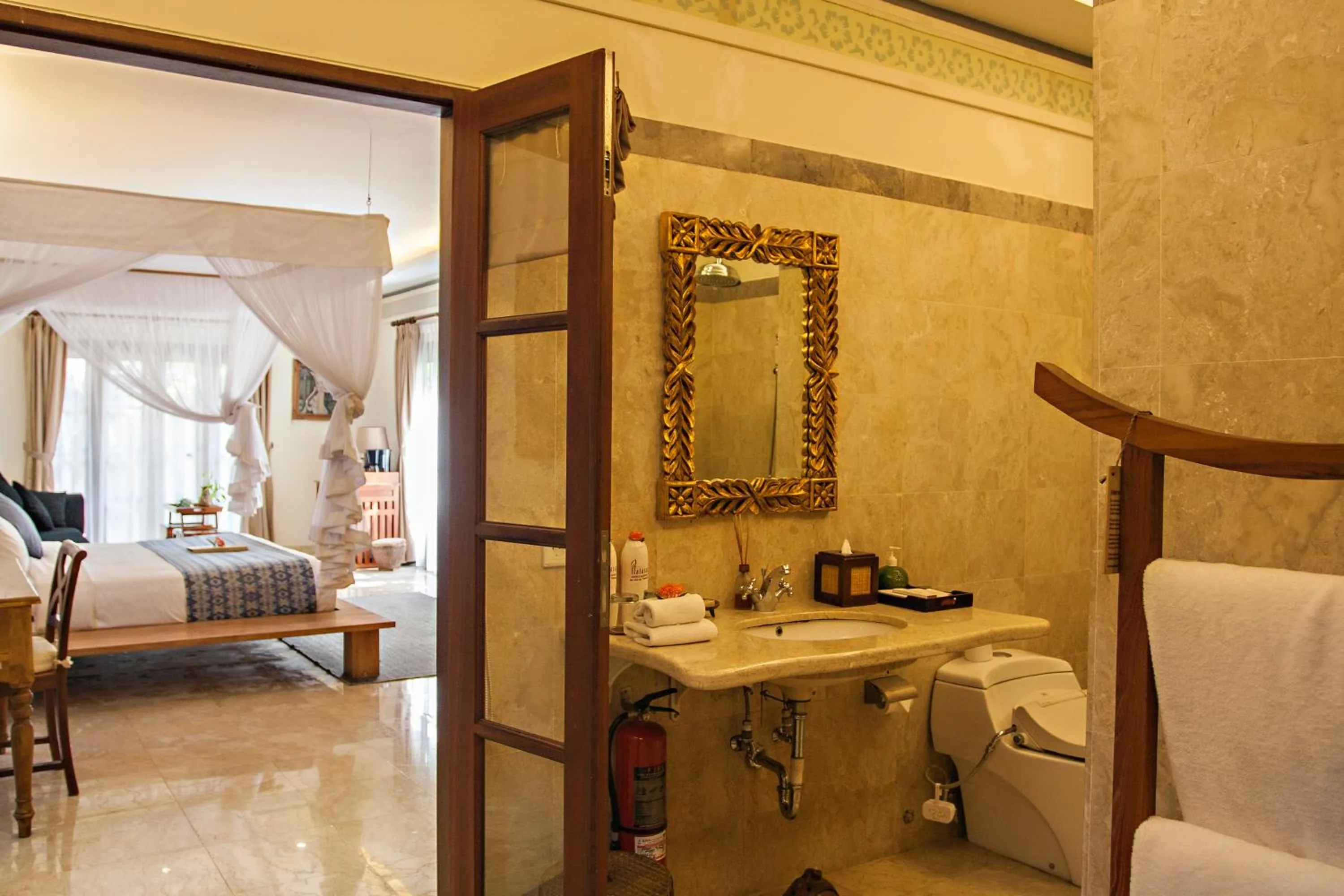 Bathroom, Bed in Villa Canggu by Plataran