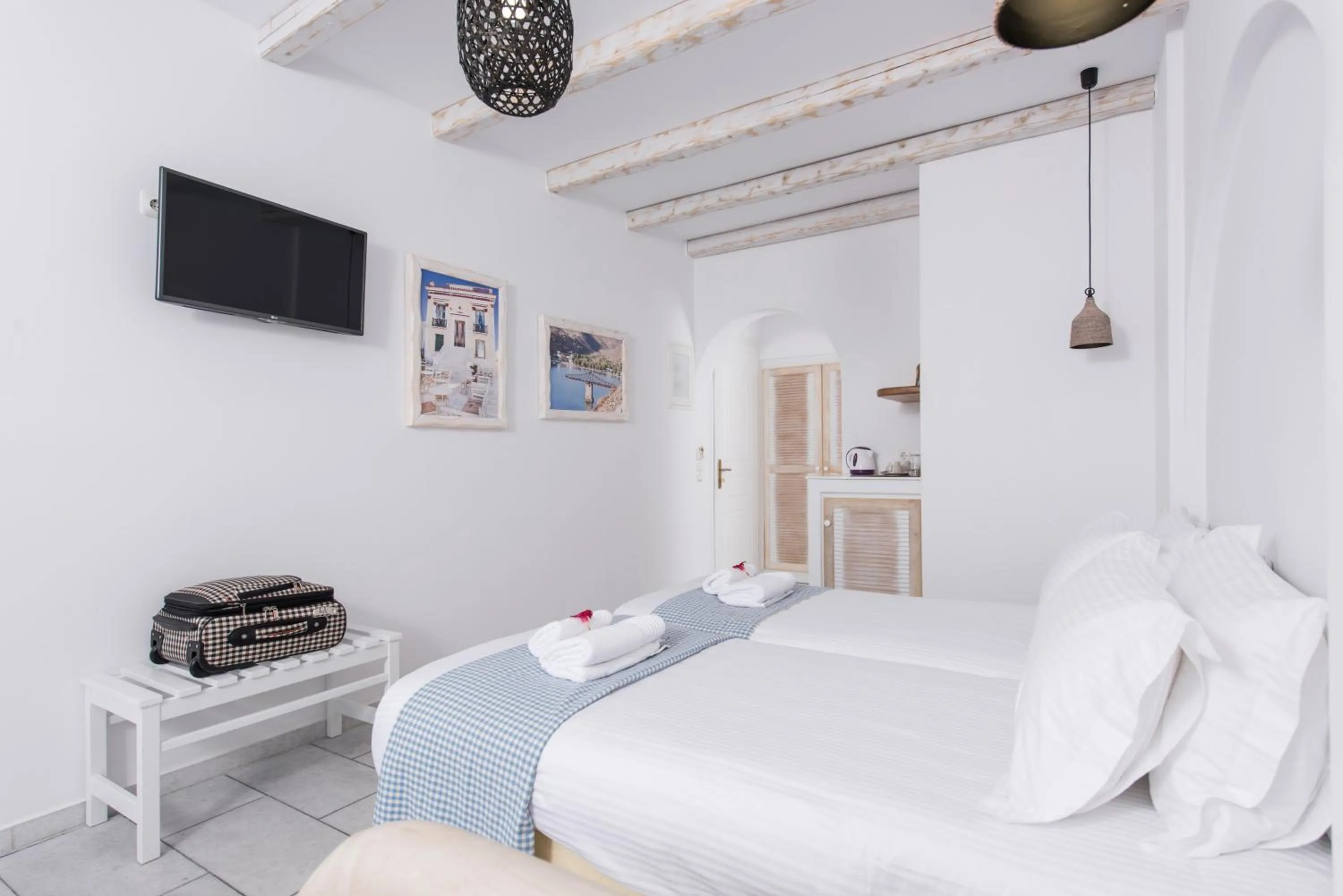 Bedroom, Bed in Cycladic Islands Hotel & Spa