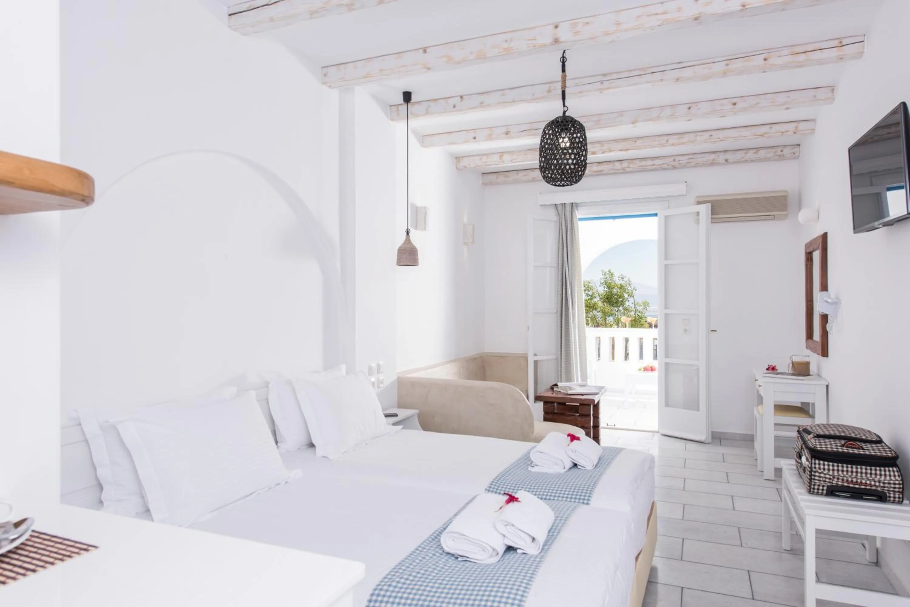 Bedroom, Bed in Cycladic Islands Hotel & Spa