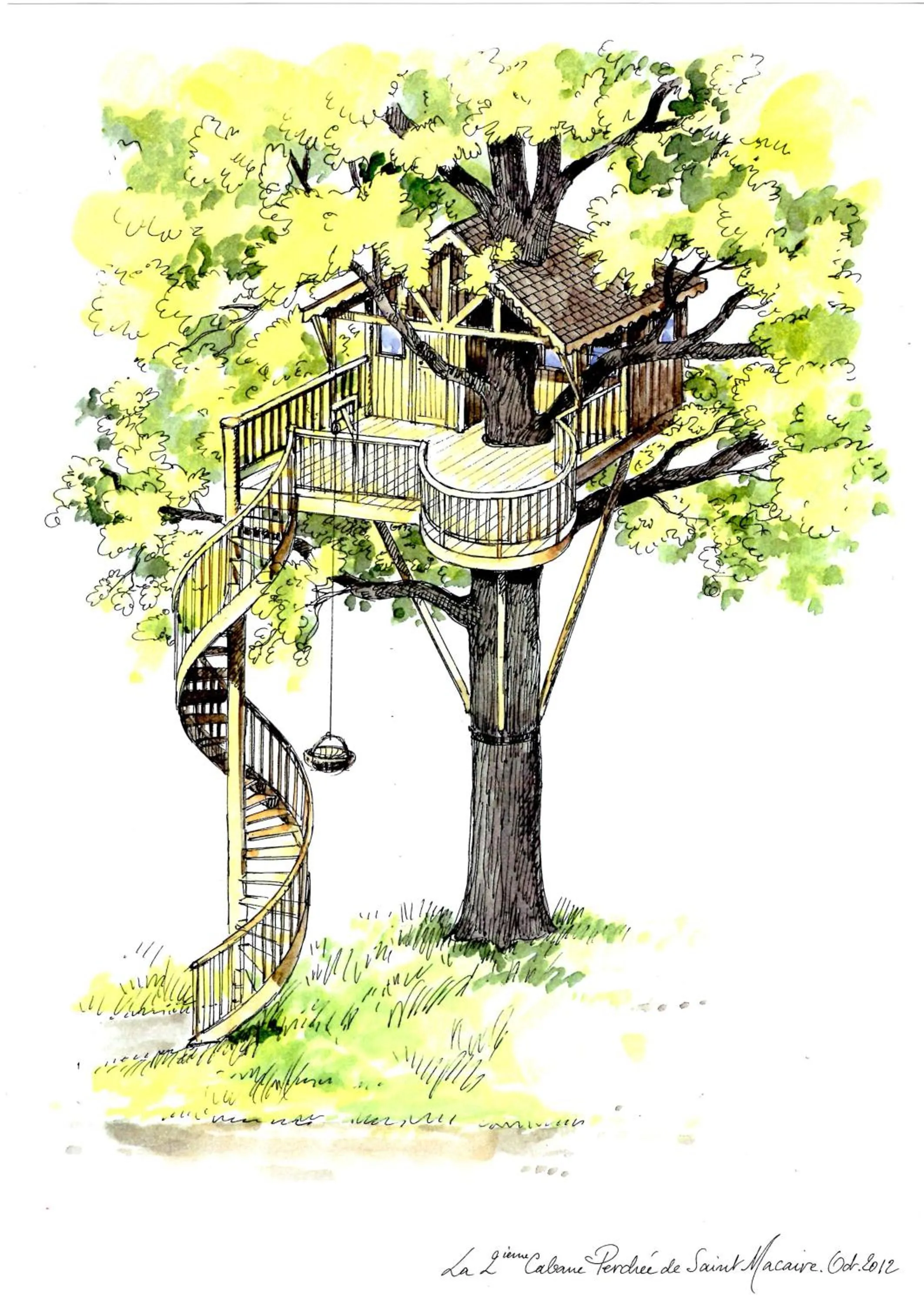 Cabanes et chambre à la Bernardiere