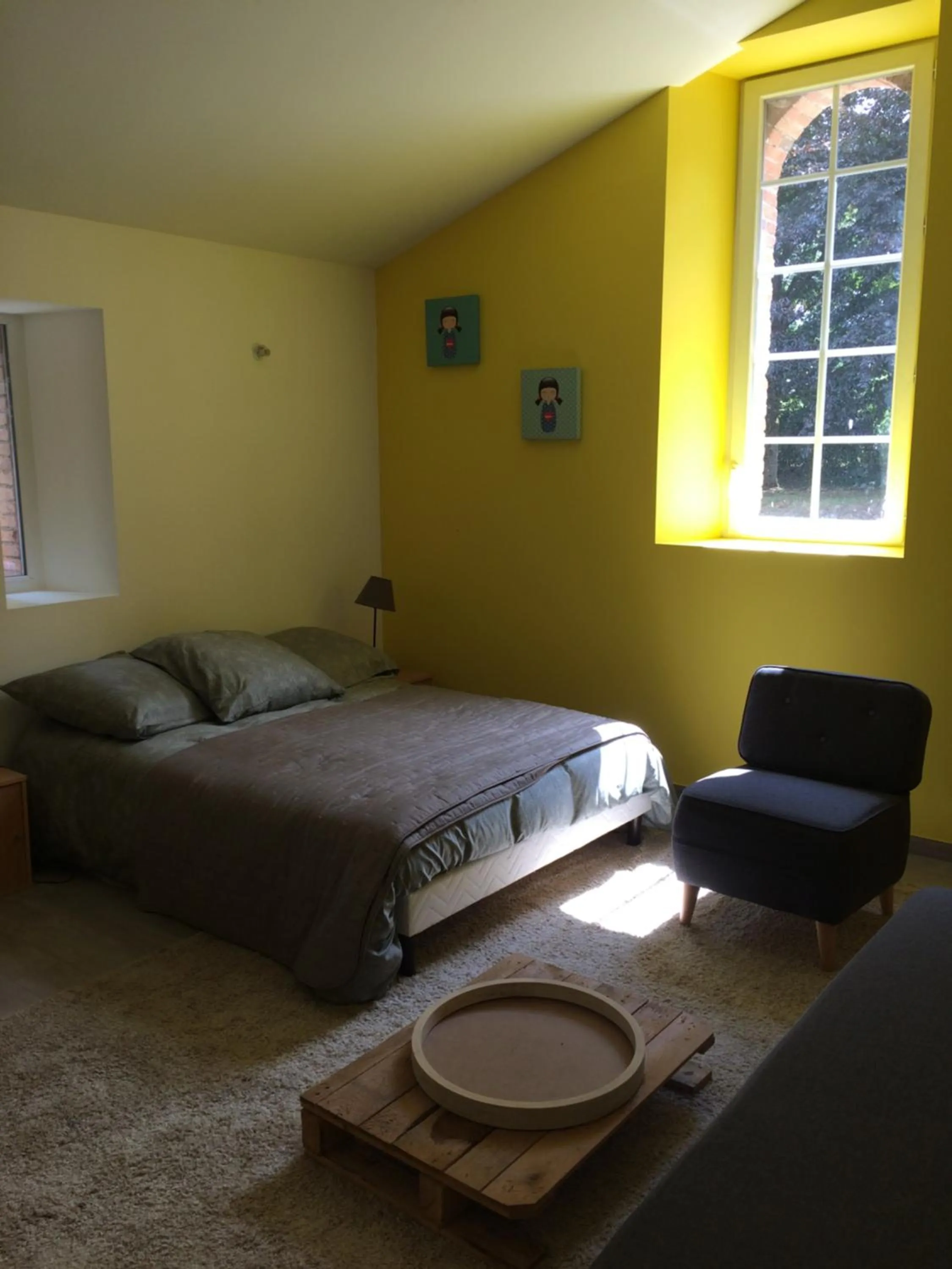 Bed in Cabanes et chambre à la Bernardiere