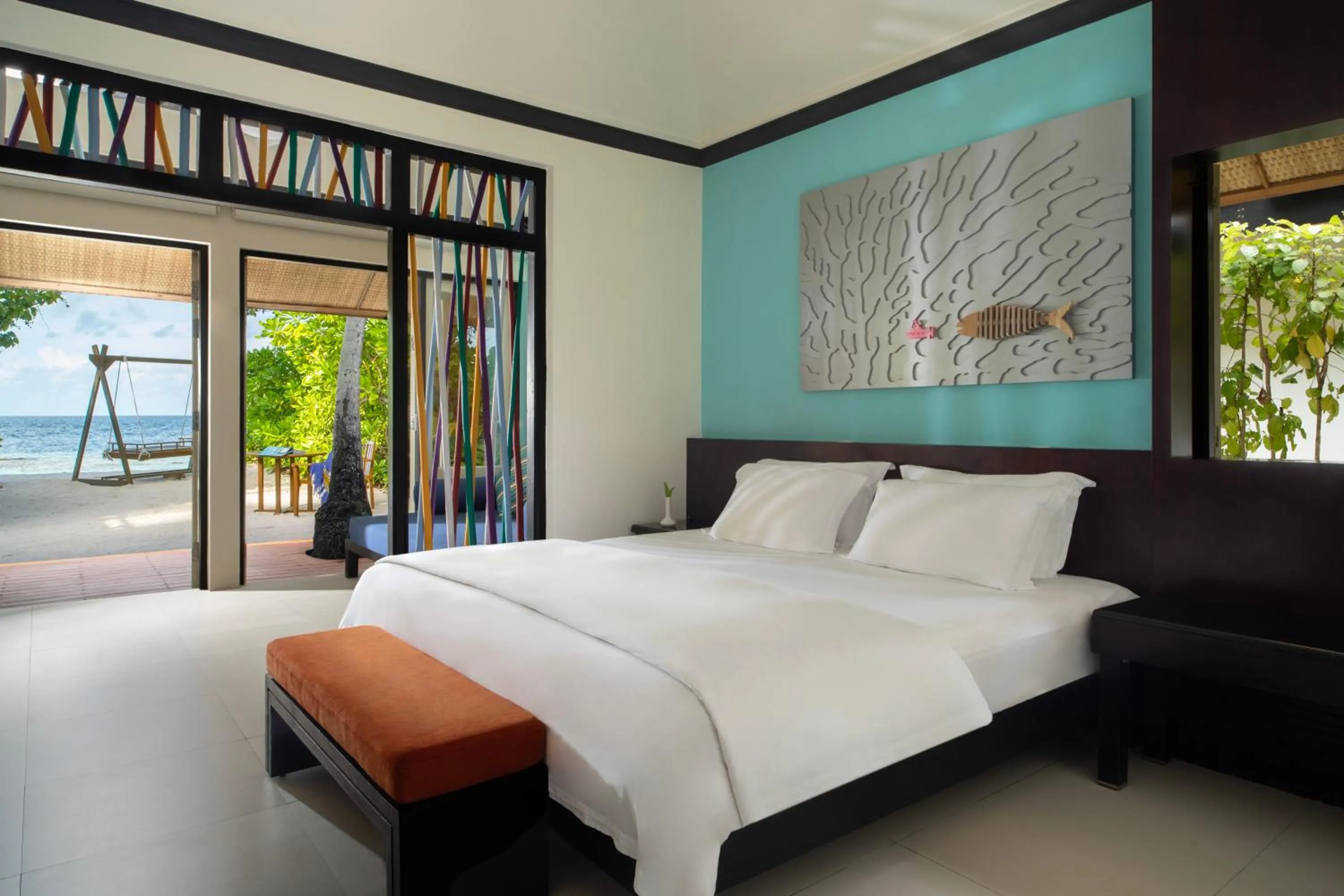 Bedroom, Bed in Dhawa Ihuru, part of Banyan Group