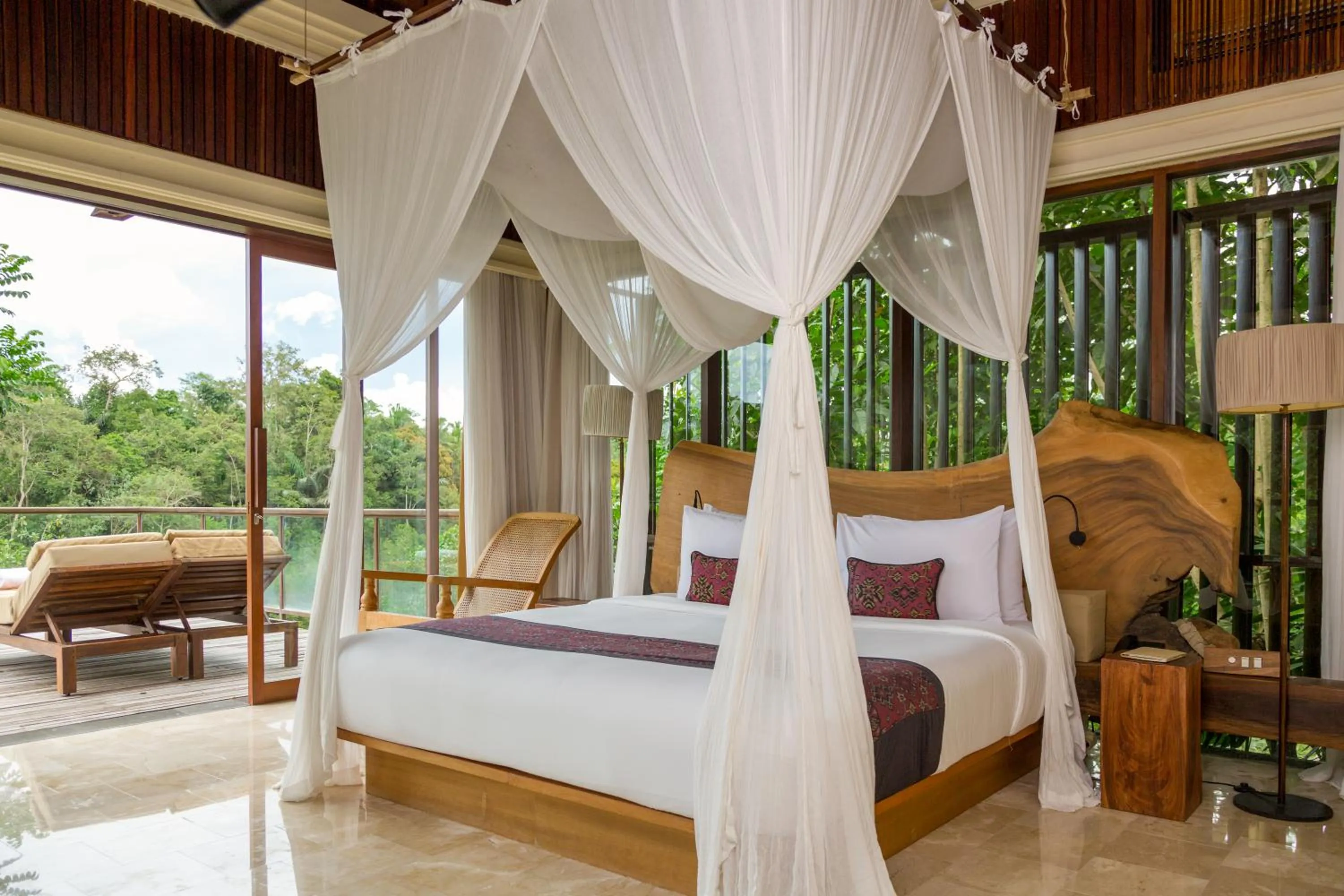 View (from property/room), Bed in Komaneka at Tanggayuda Ubud