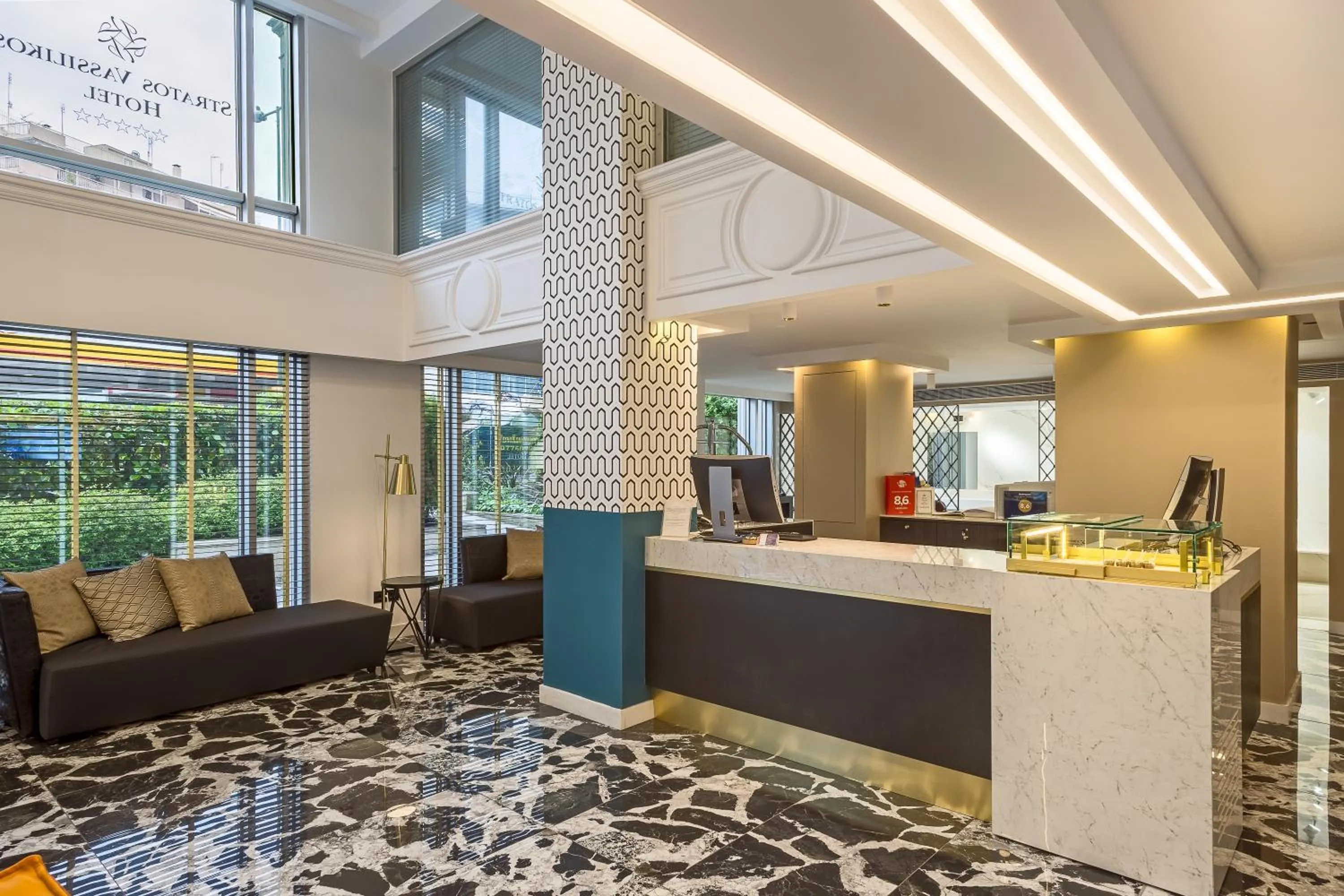Lobby or reception in Airotel Stratos Vassilikos Hotel