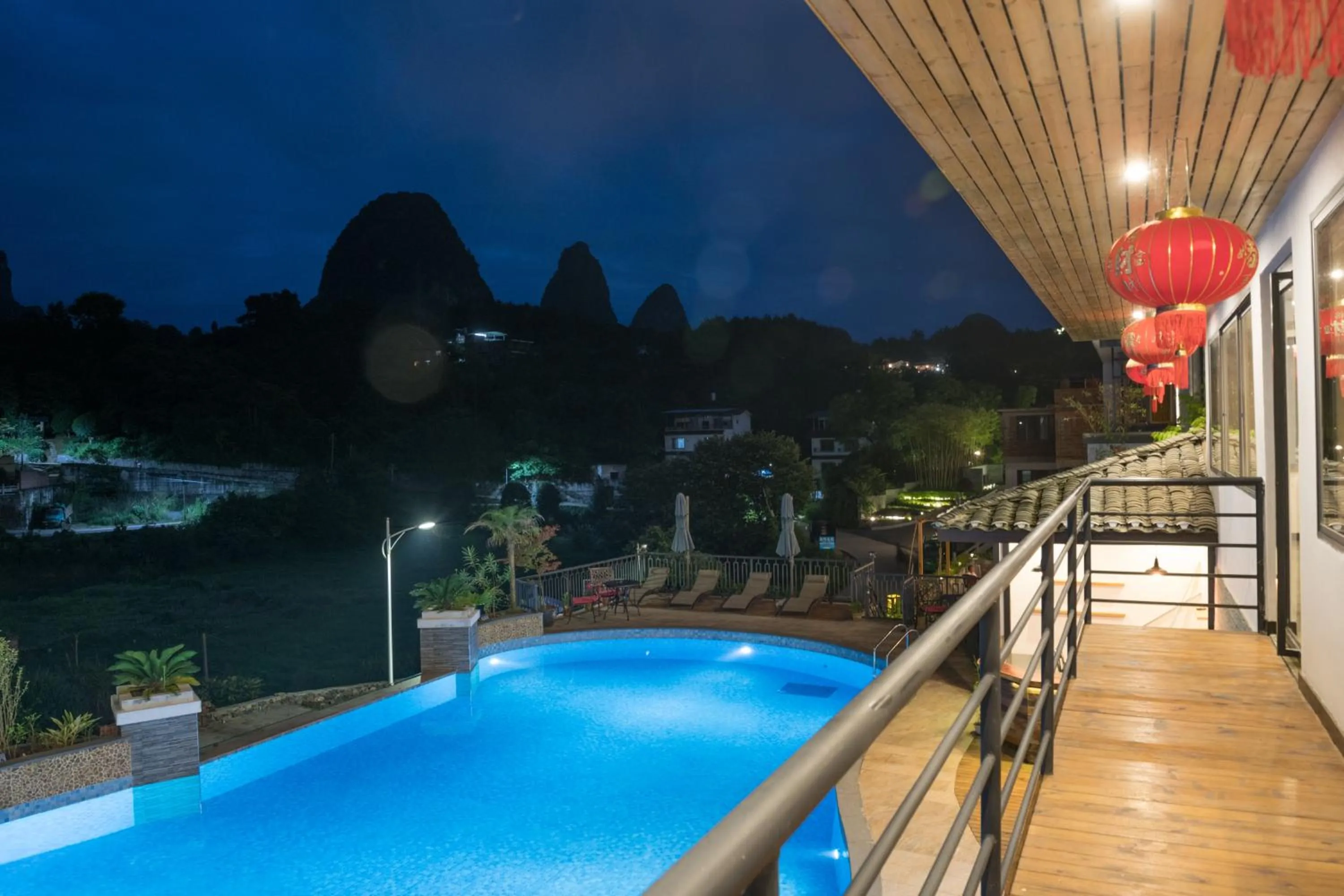 Swimming pool in The Bamboo Leaf Yangshuo