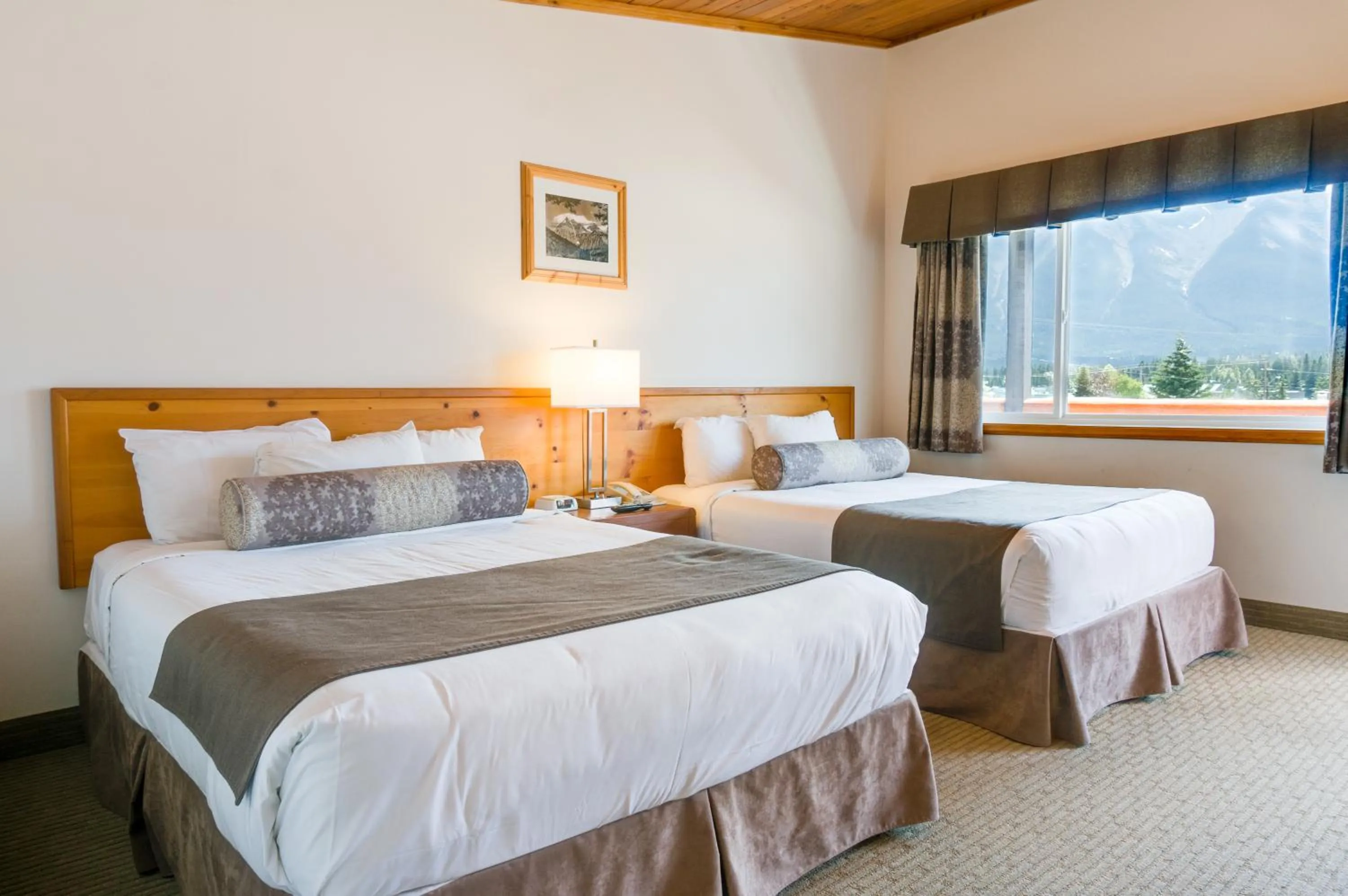 Bed in Rocky Mountain Ski Lodge