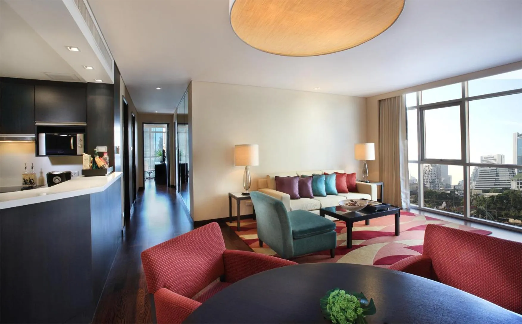 Living room in Sathorn Vista, Bangkok - Marriott Executive Apartments