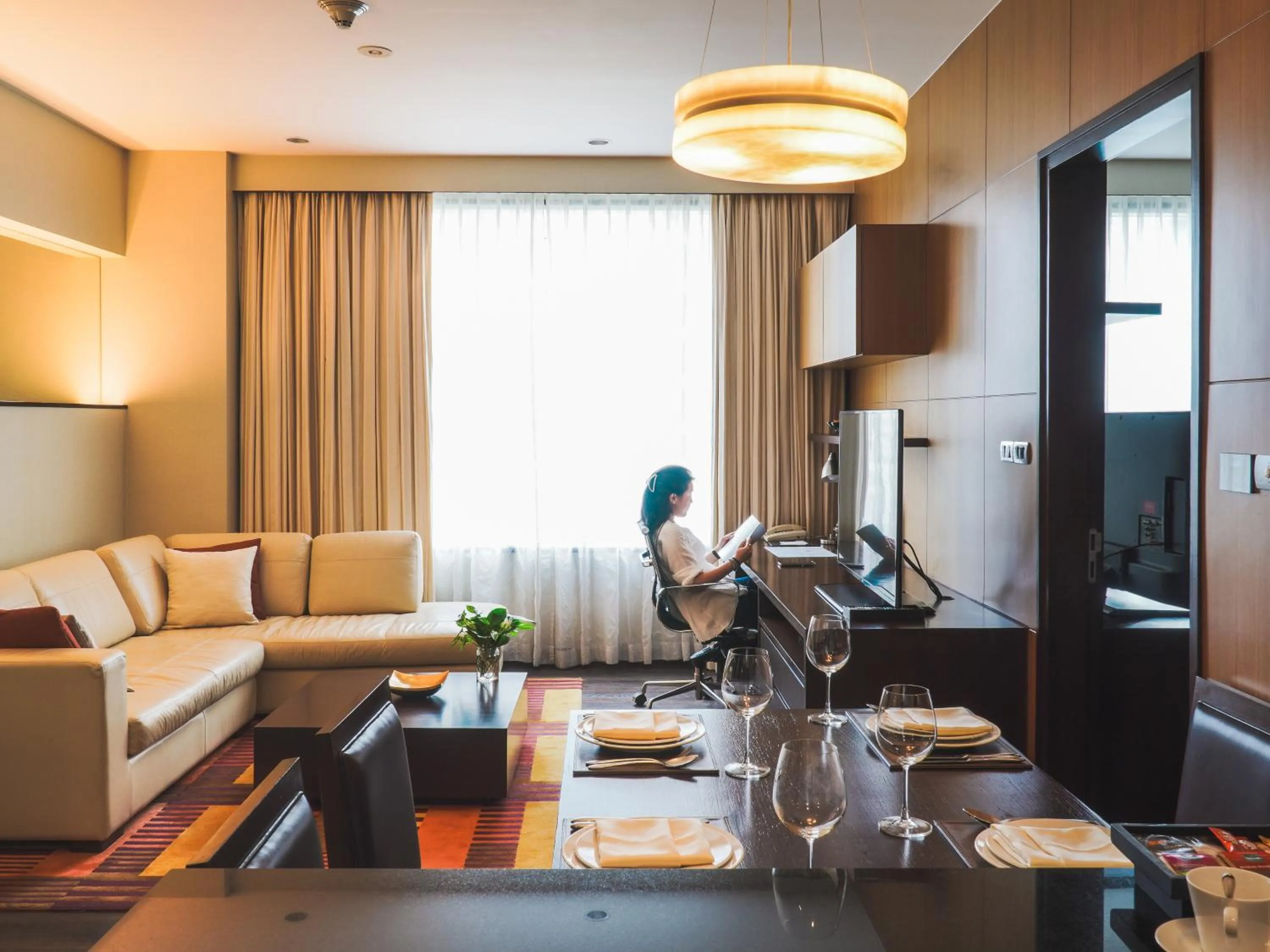 Two-Bedroom Connecting Suite with City View, with Bathtub in Marriott Executive Apartments Sukhumvit Park, Bangkok