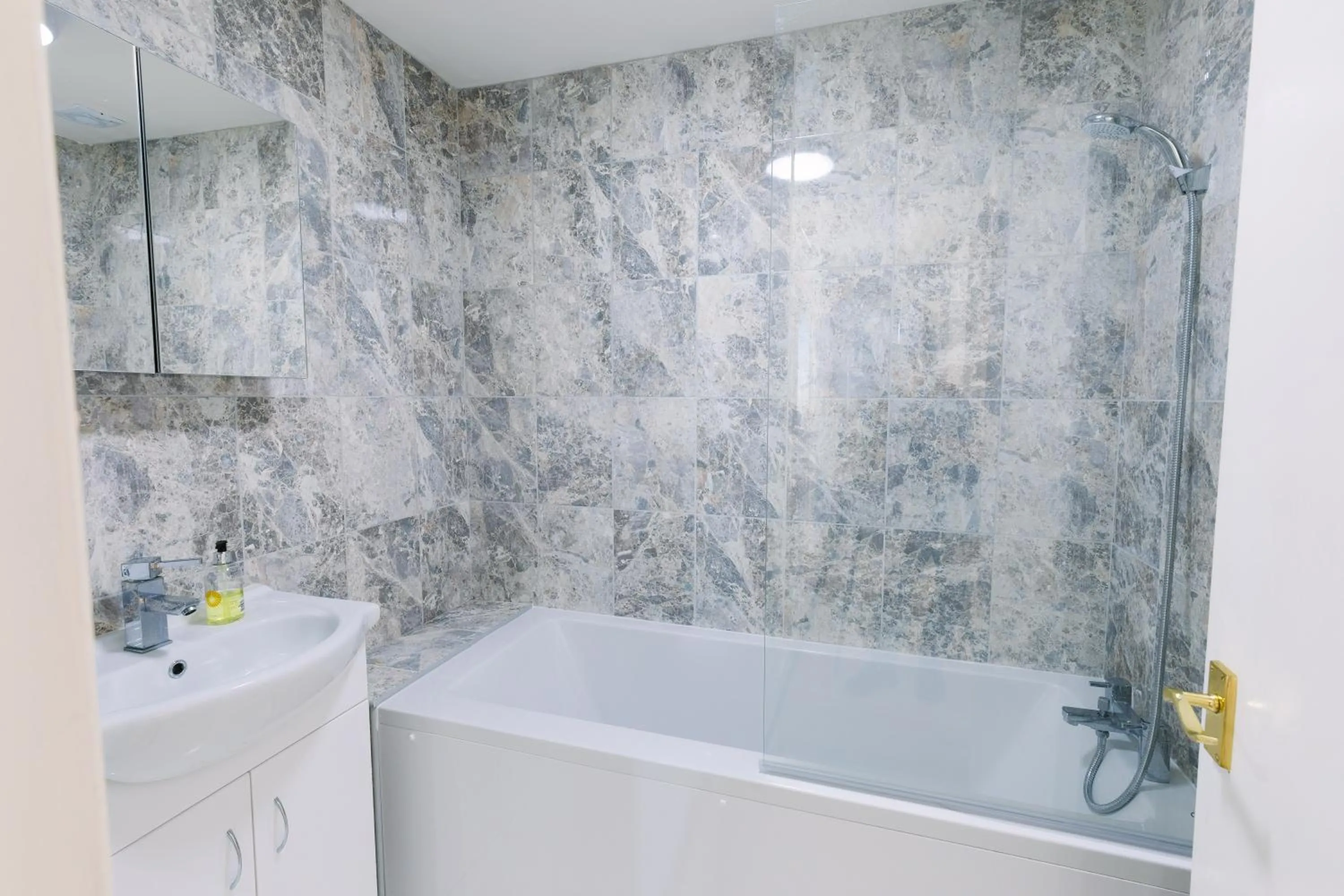 Shower in Sea View Sanctuary Apartment!