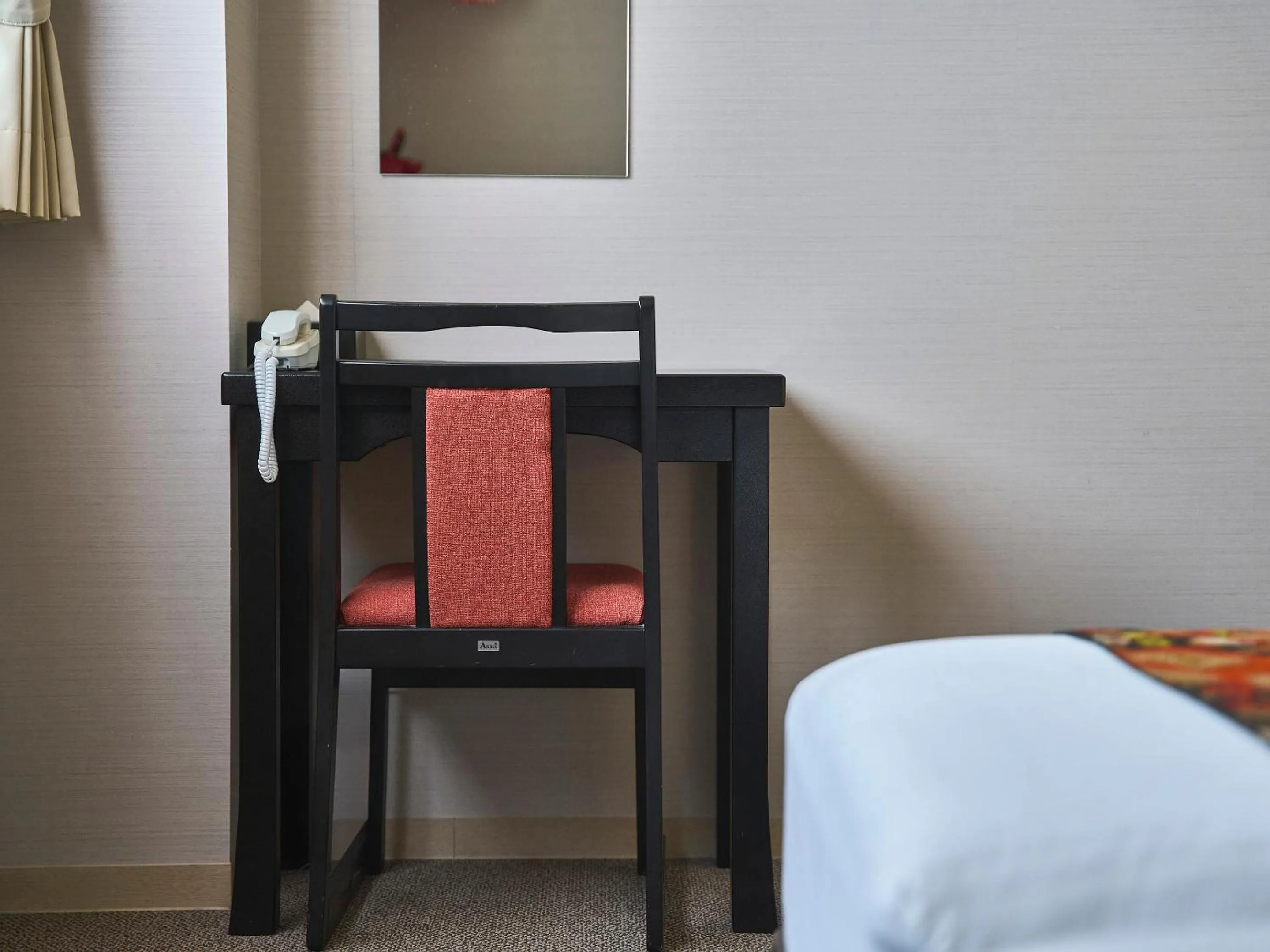 Decorative detail, Bed in Kyoto Inn Gion