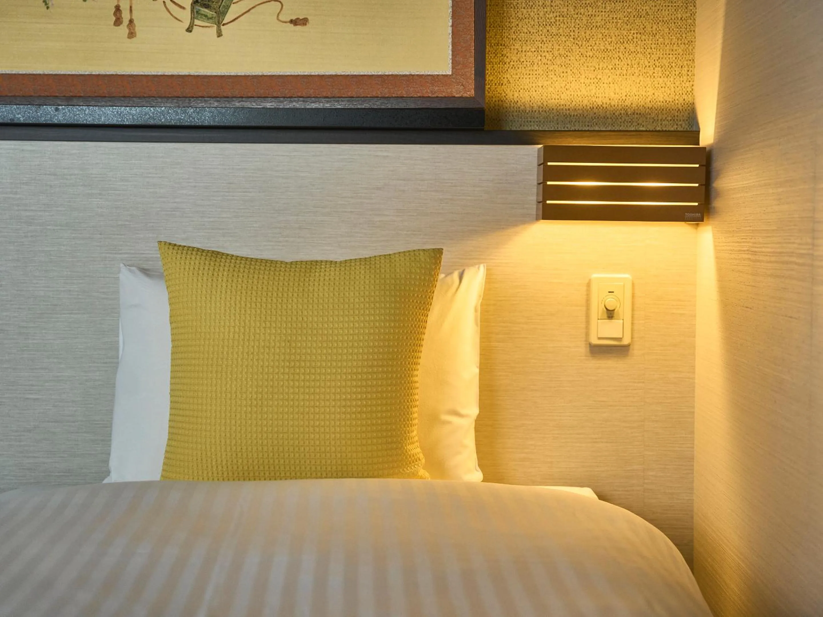 Decorative detail, Bed in Kyoto Inn Gion