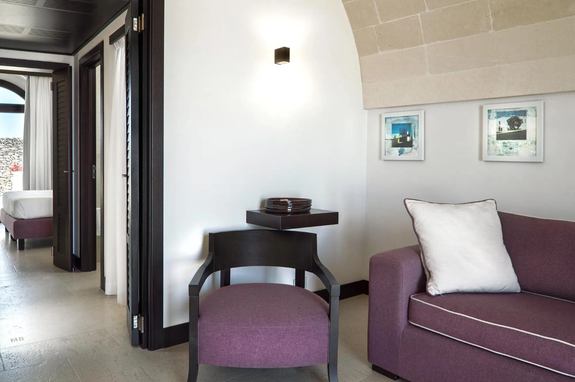 Seating area, Bed in Masseria Bagnara Resort & Spa